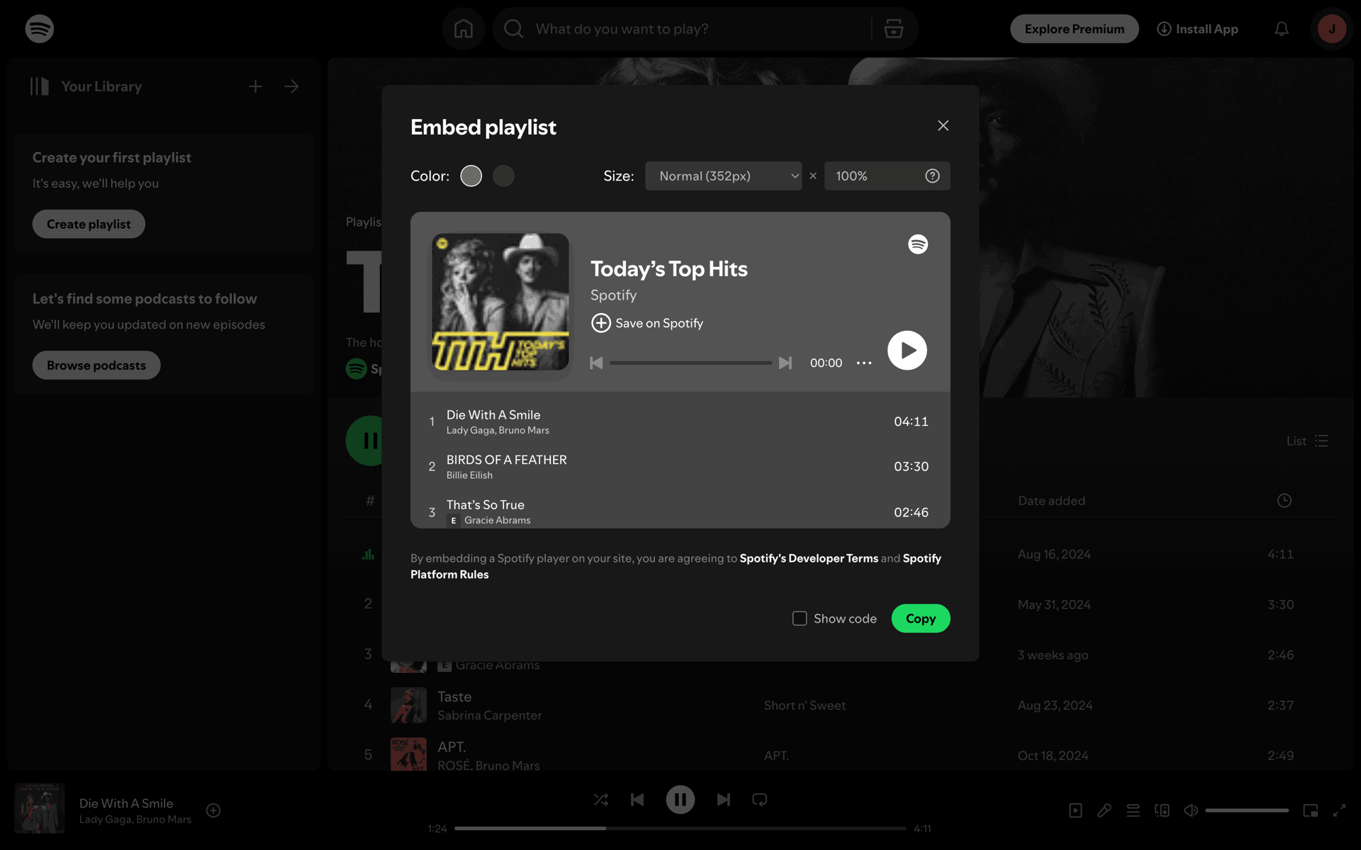 Spotify Web Music & Audio interface screenshot 16