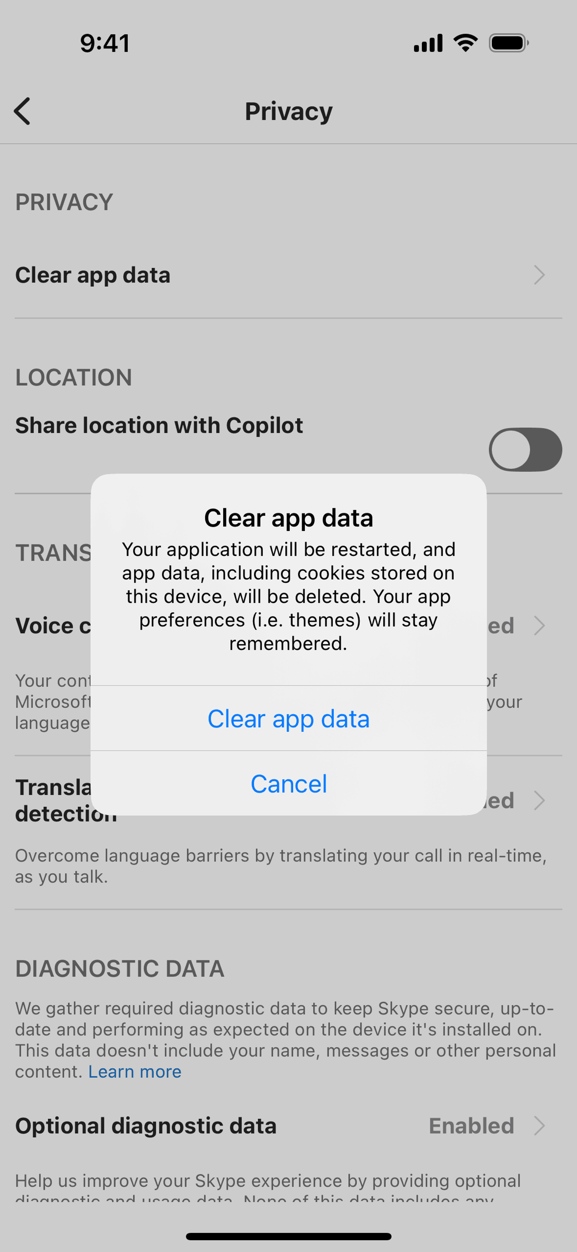 Skype iOS Communication interface screenshot 22