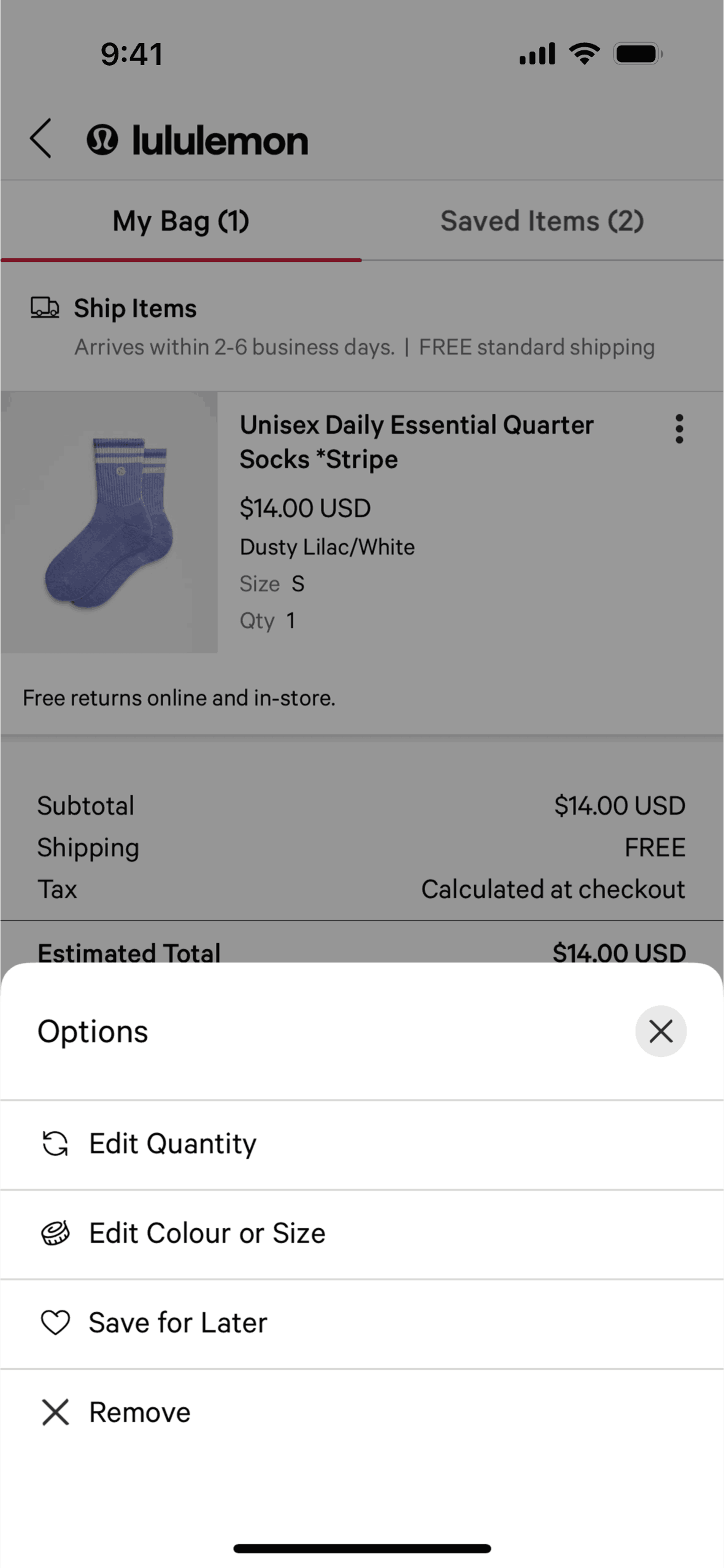 lululemon iOS Shopping interface screenshot 24
