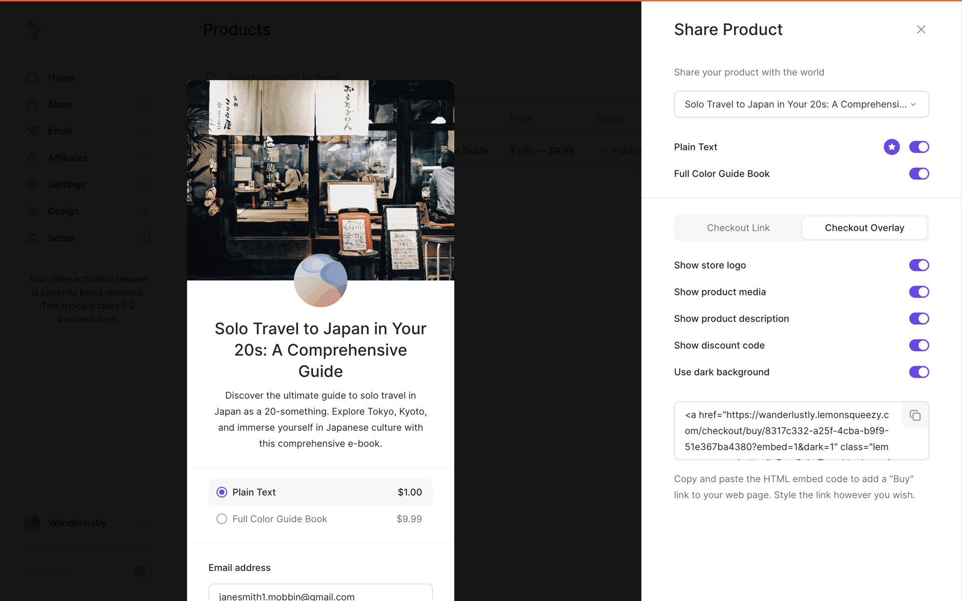 Lemon Squeezy Web Business interface screenshot 21