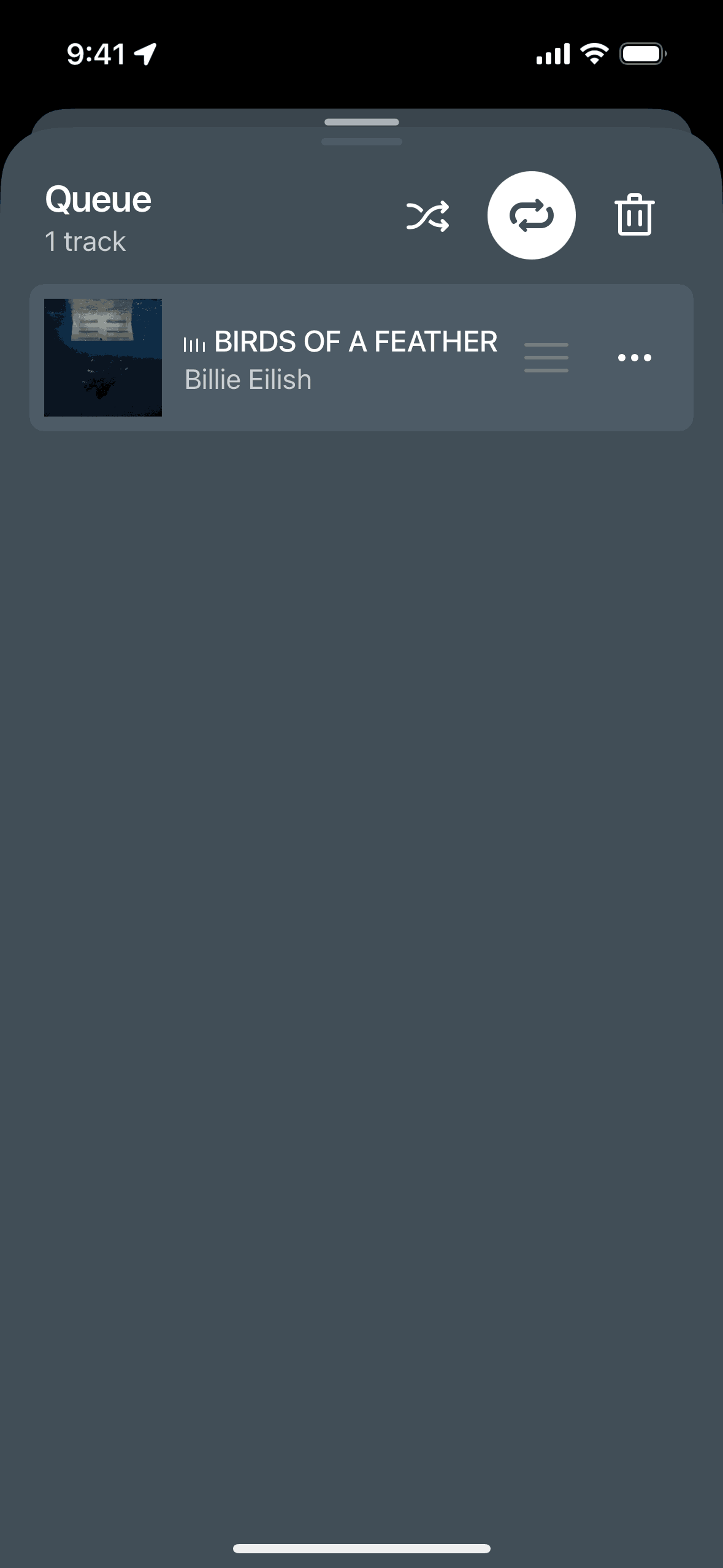 Turning on song loop on Sonos (ios) screen 2