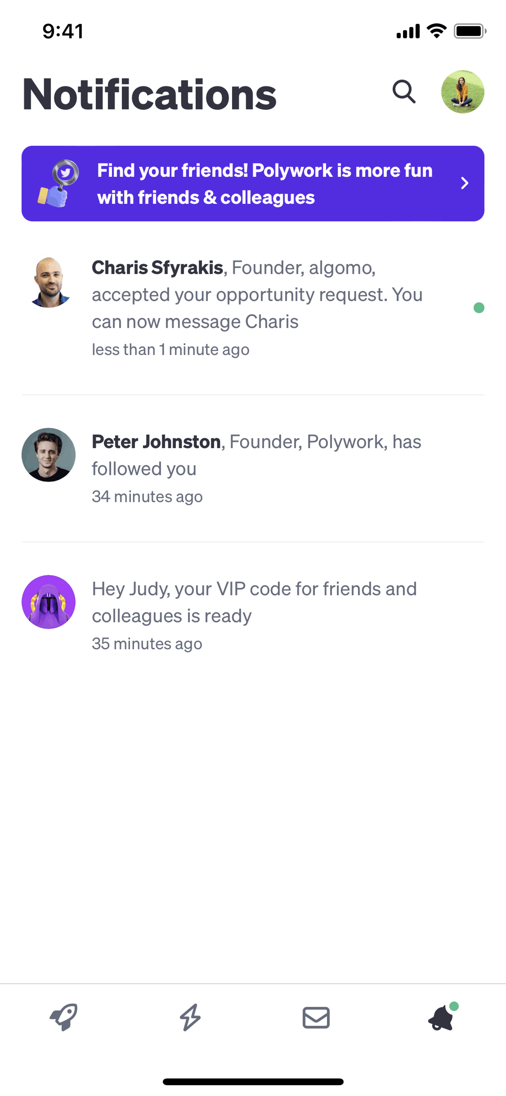 Polywork iOS Social Networking interface screenshot 3