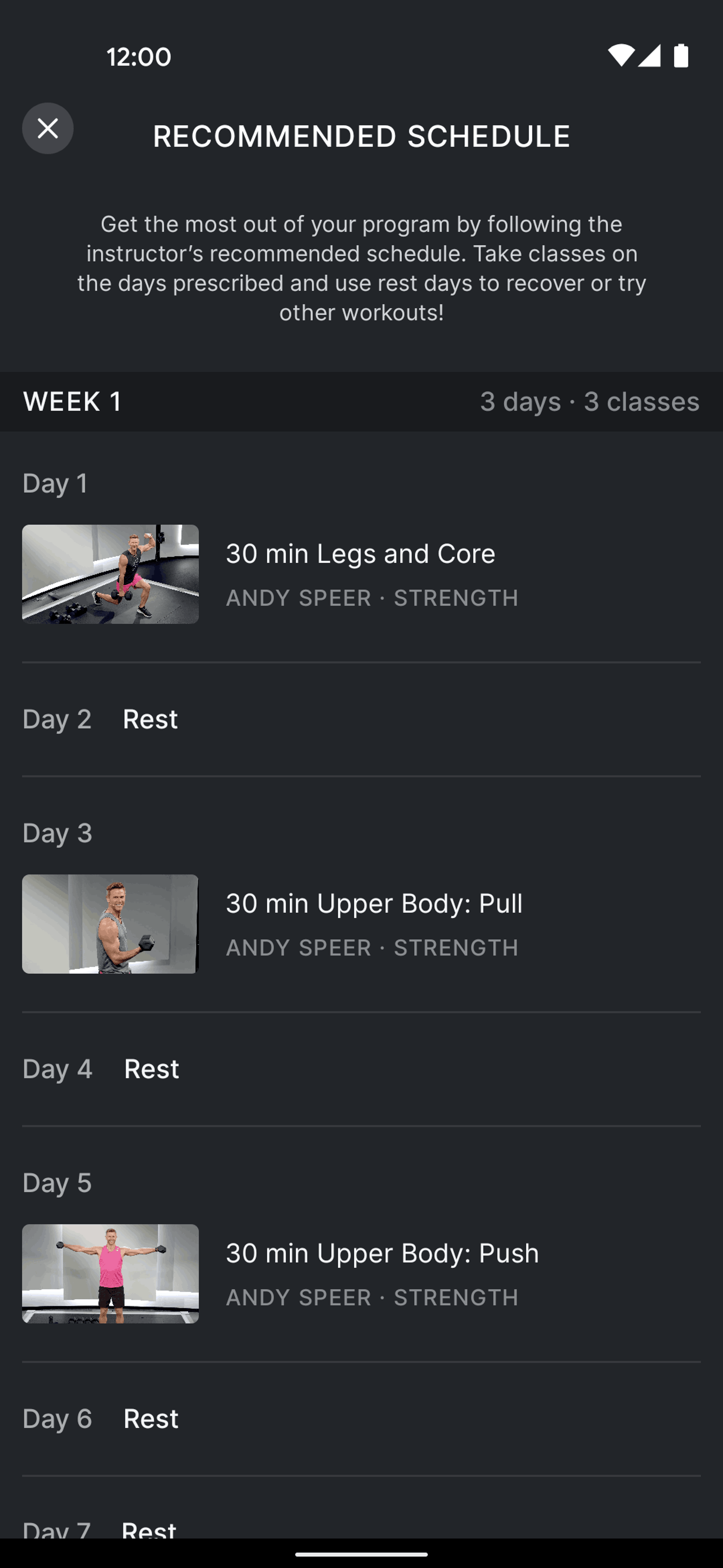 Peloton Android Health & Fitness interface screenshot 10