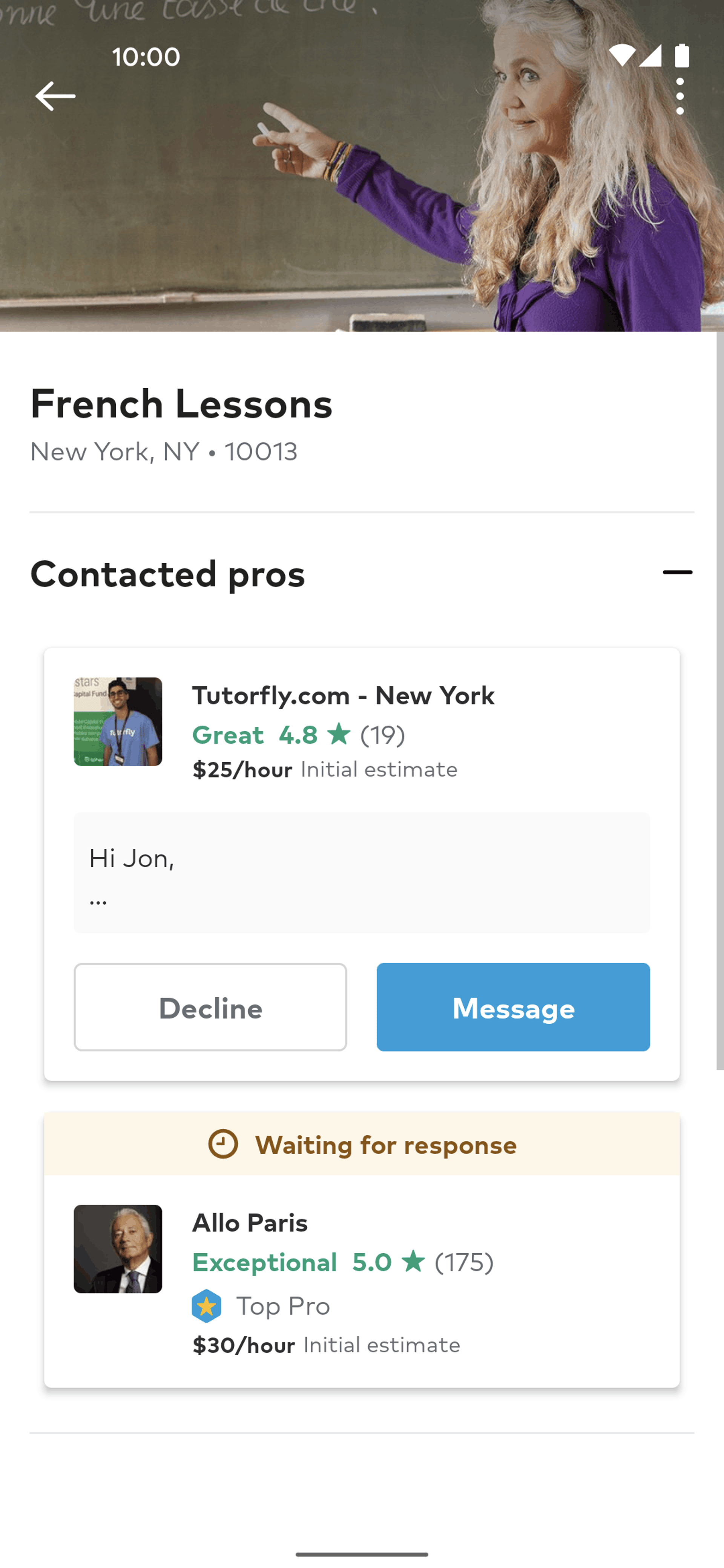 Thumbtack Android Lifestyle interface screenshot 16