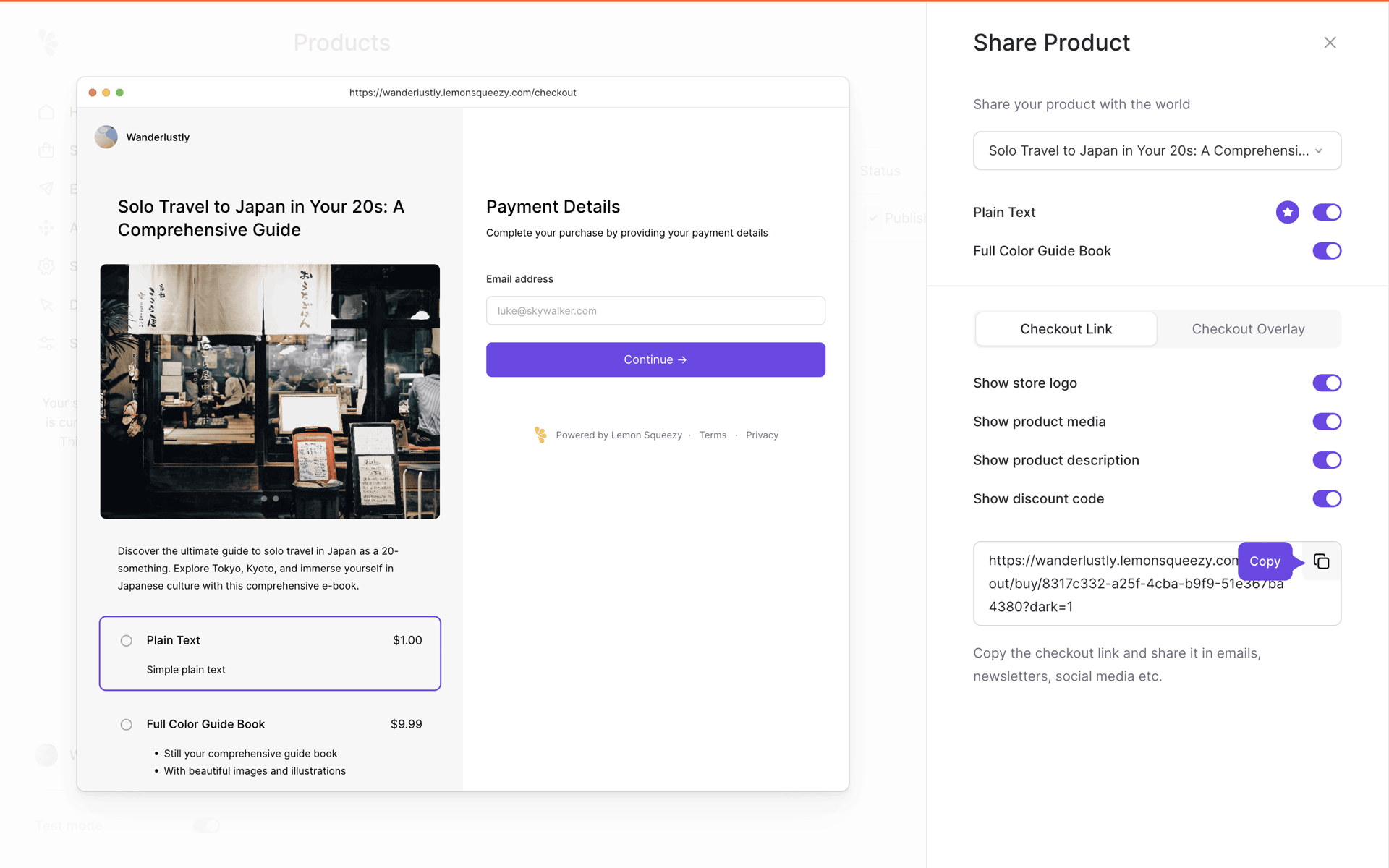 Lemon Squeezy Web Business interface screenshot 22