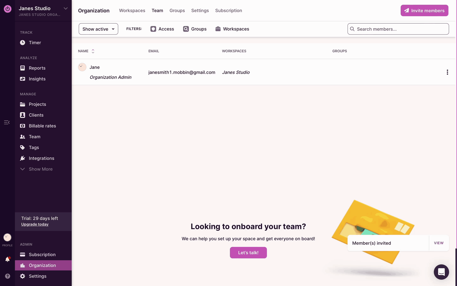 Toggl Track Web Business interface screenshot 7