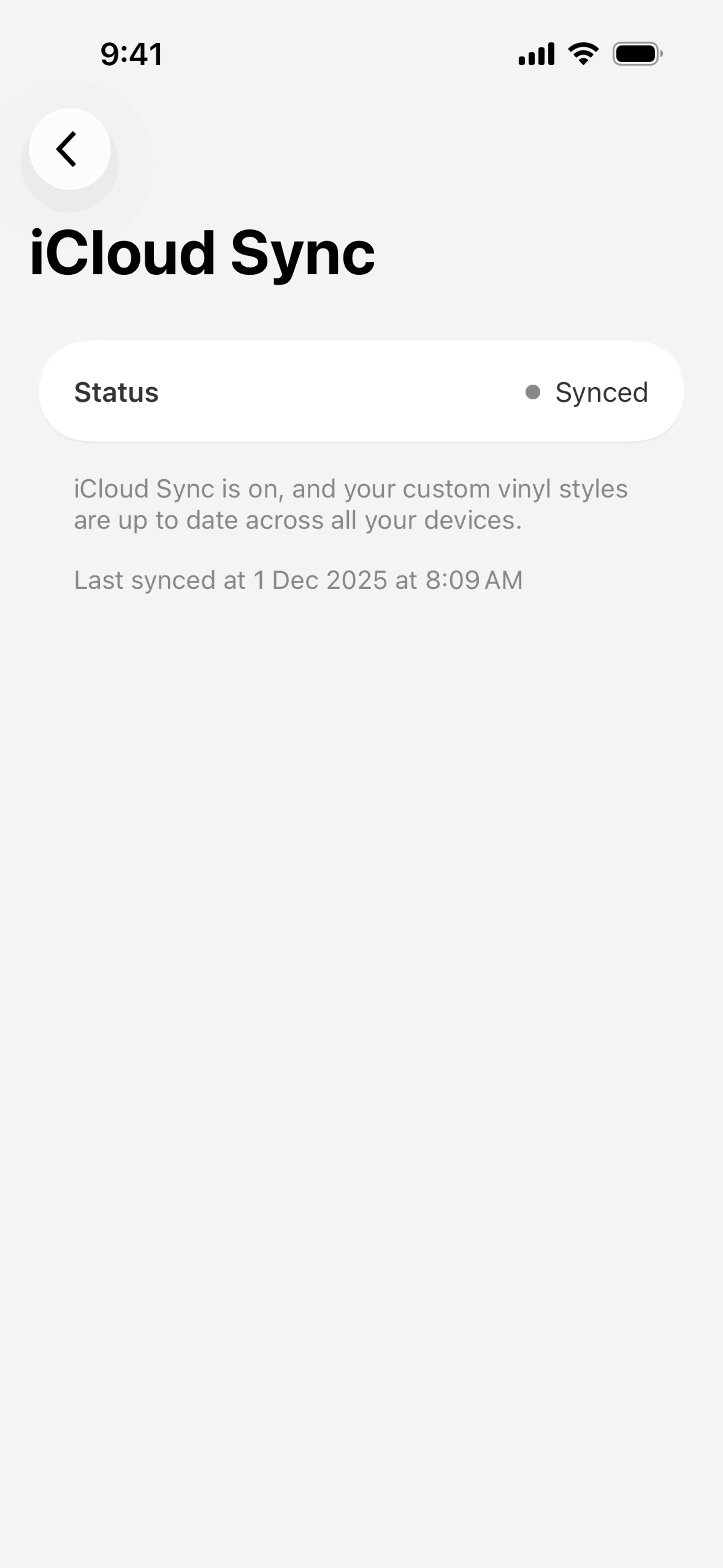 MD Vinyl iOS Music & Audio interface screenshot 13