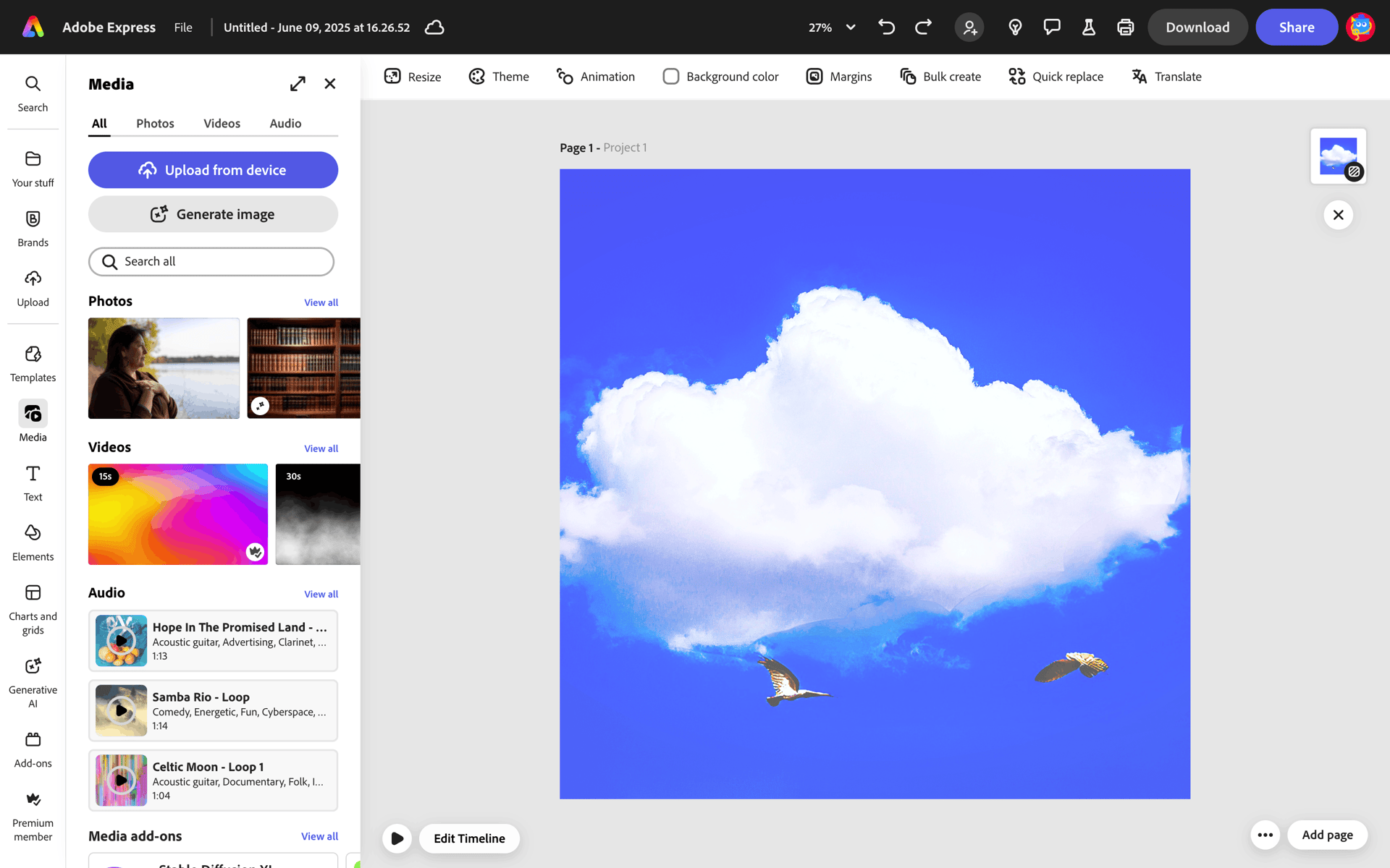 Adobe Express Web AI interface screenshot 7
