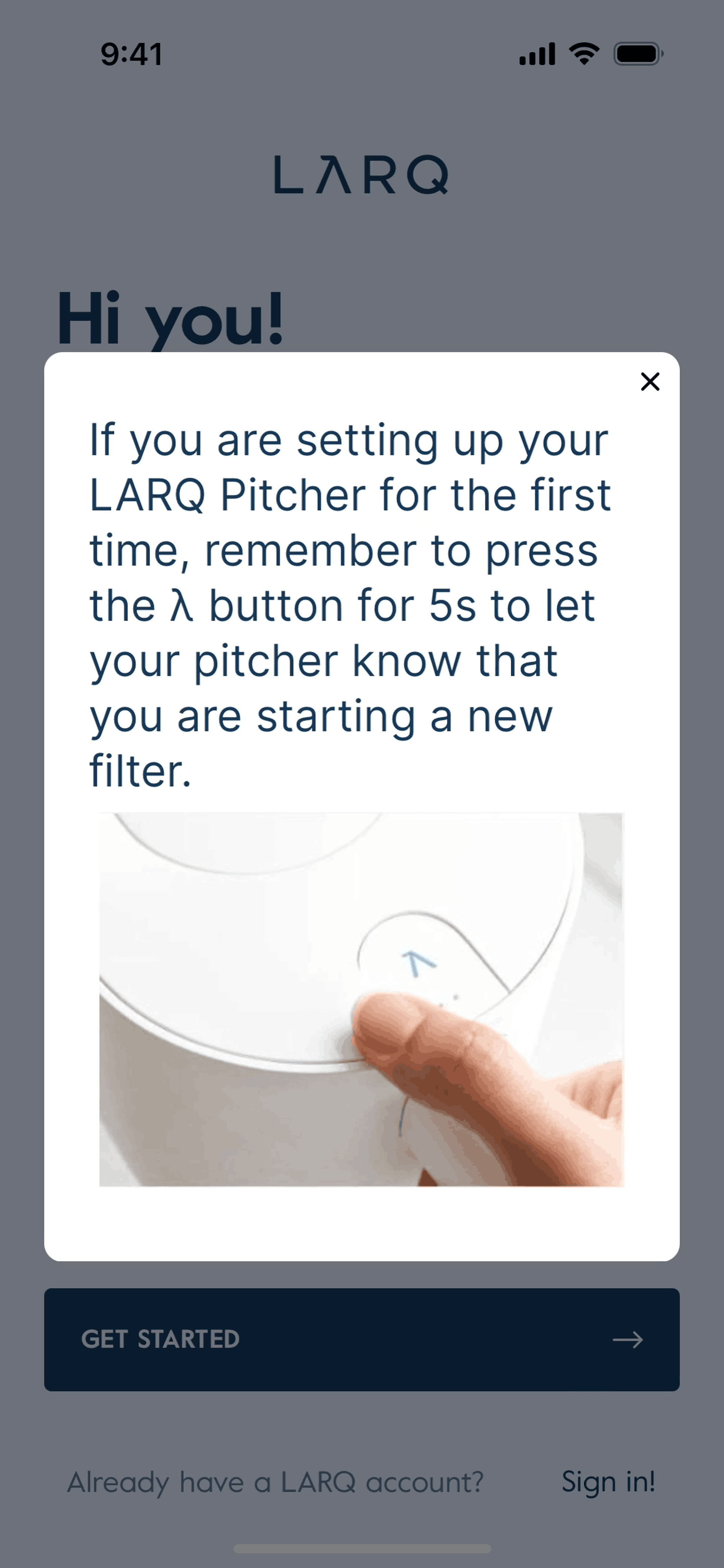 LARQ iOS Lifestyle interface screenshot 3