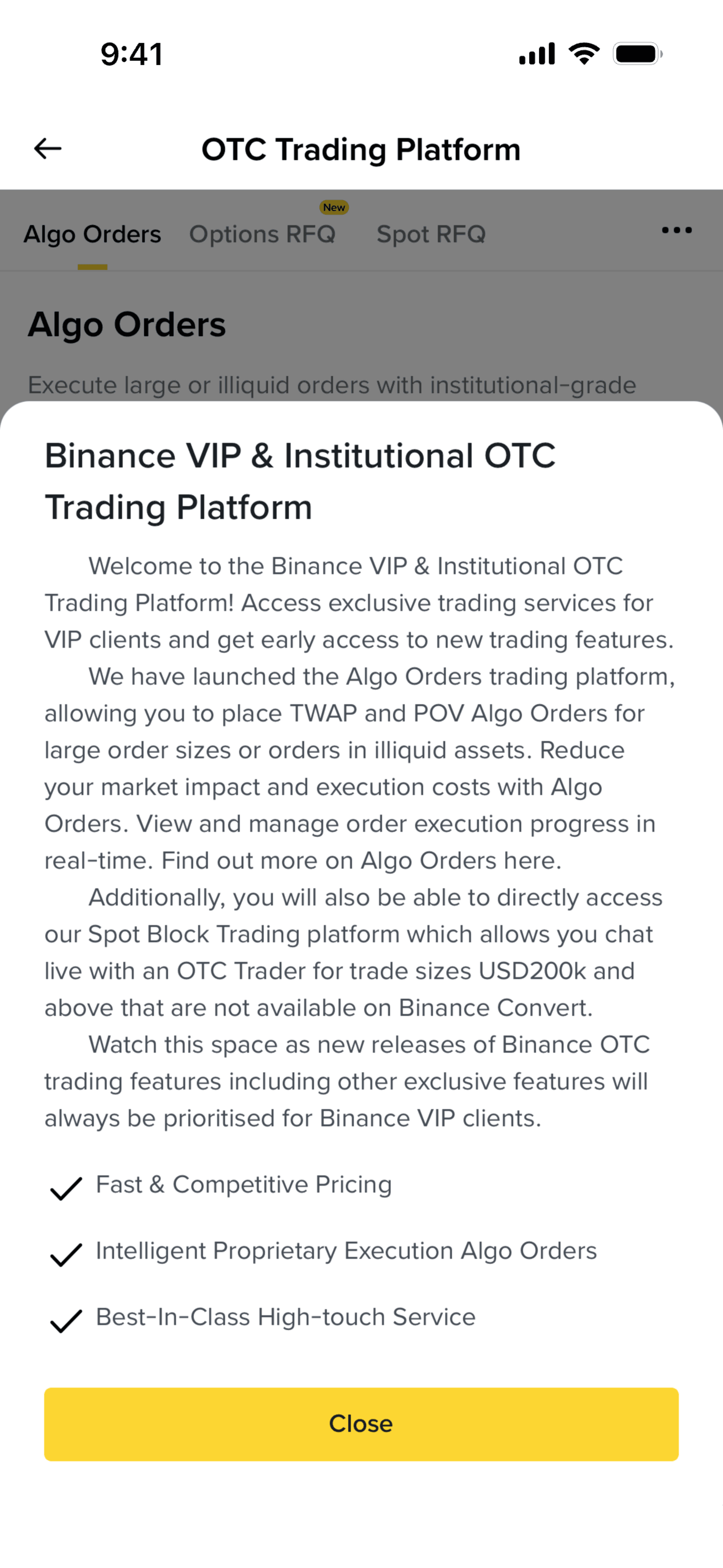 Binance iOS Finance interface screenshot 10