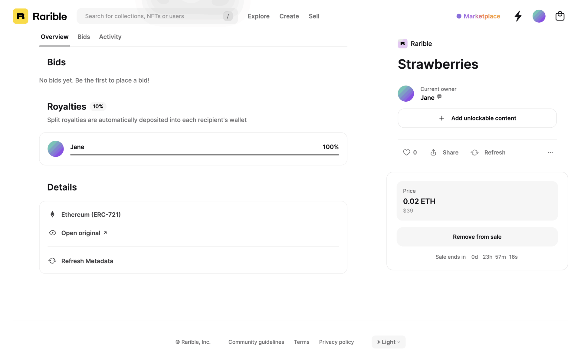 Rarible Web Crypto & Web3 interface screenshot 16
