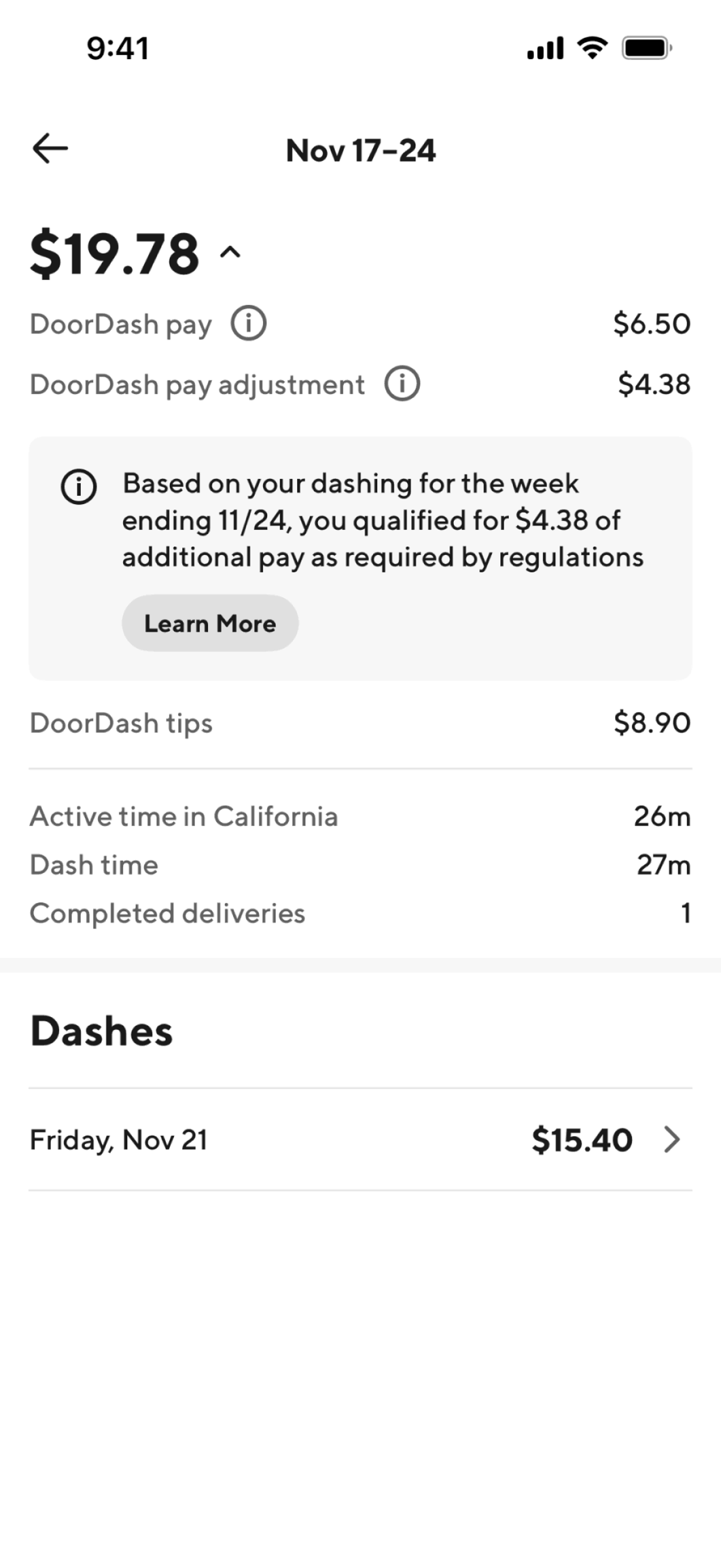 DoorDash Dasher iOS Business interface screenshot 12