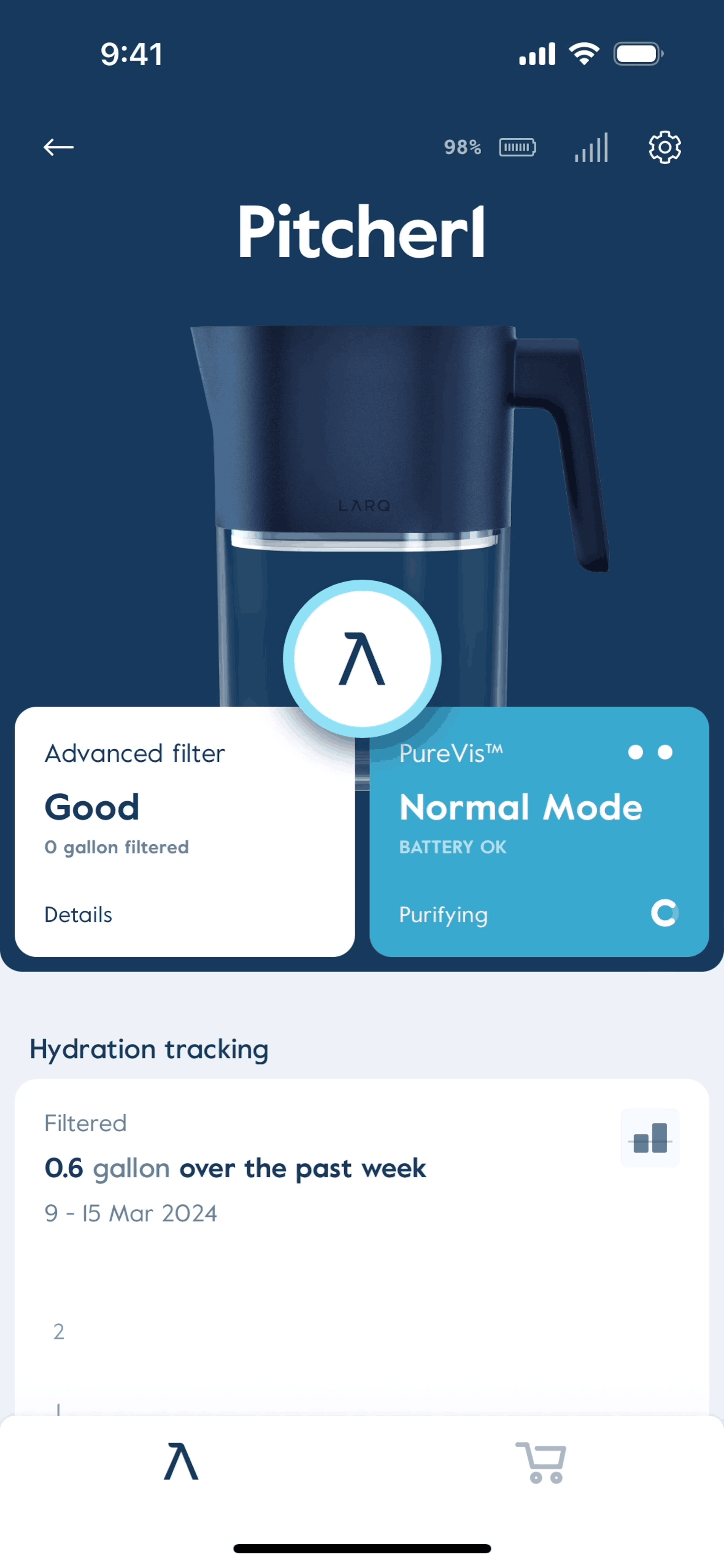 LARQ iOS Lifestyle interface screenshot 8