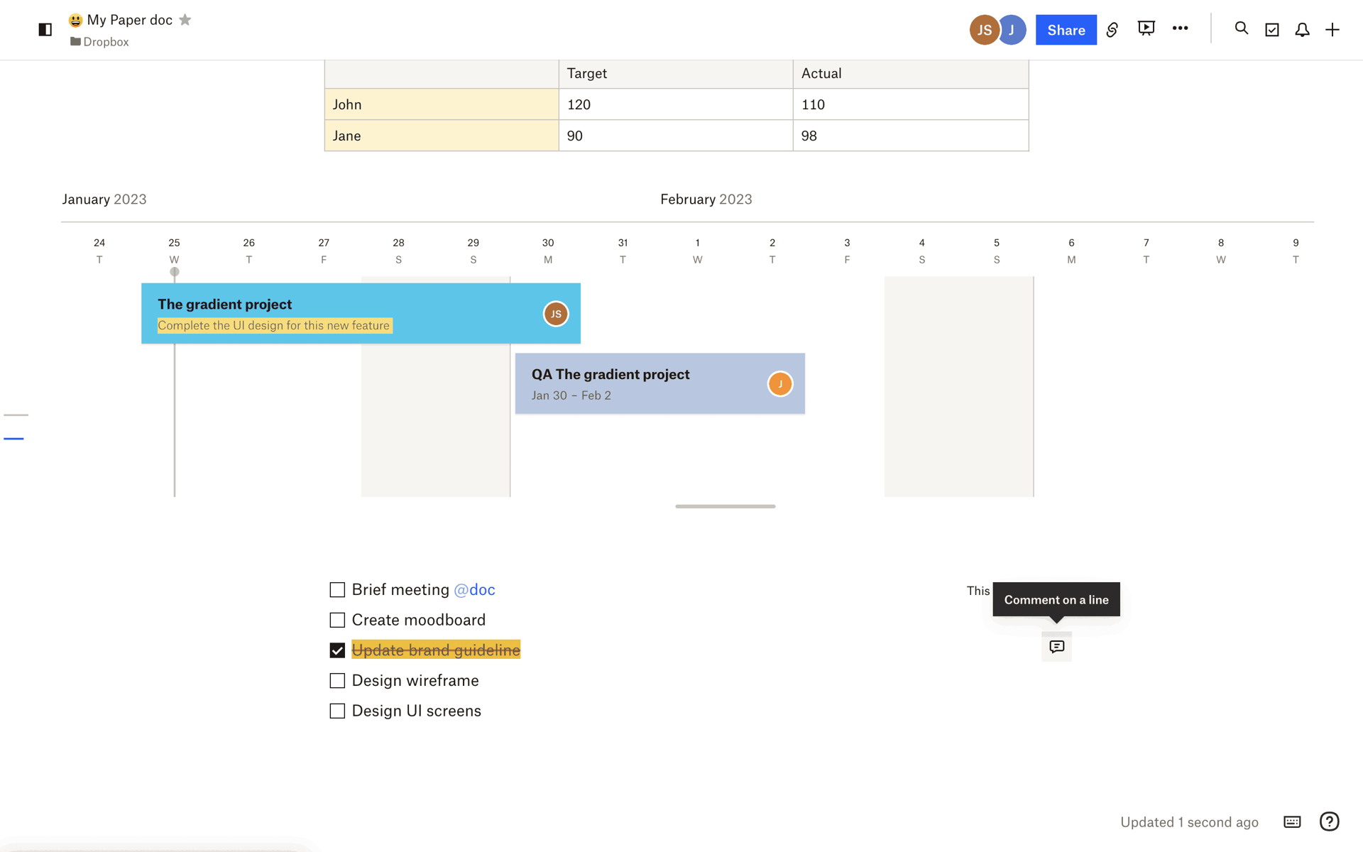 Dropbox Paper Web Productivity interface screenshot 13