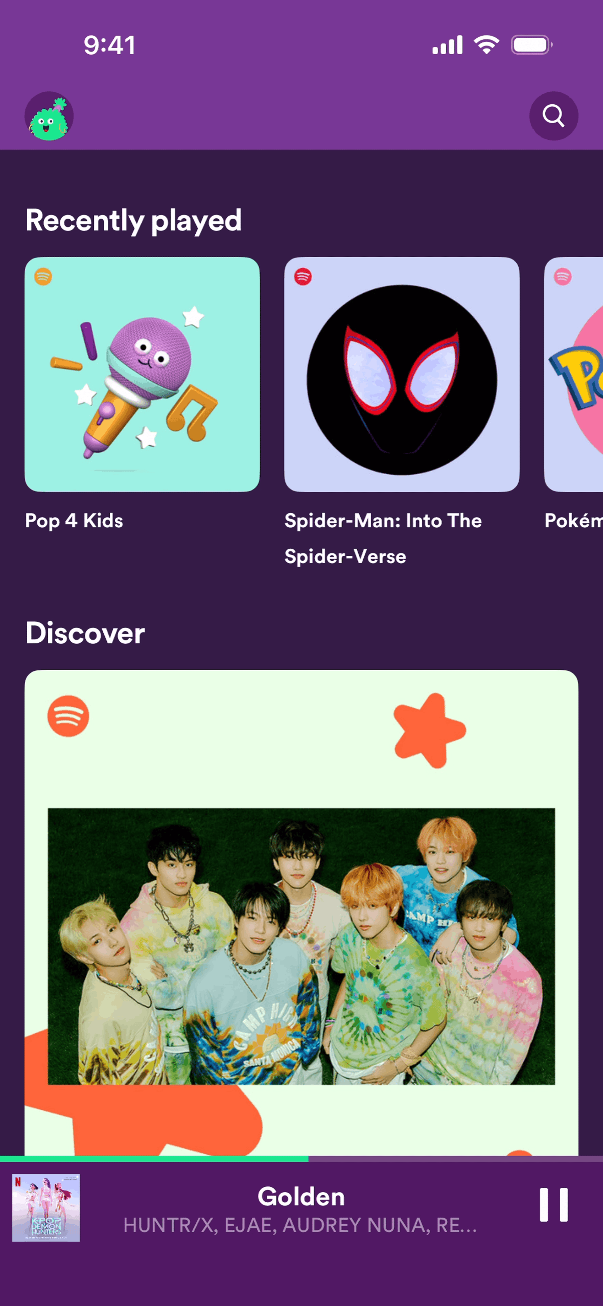 Spotify Kids iOS Music & Audio interface screenshot 17