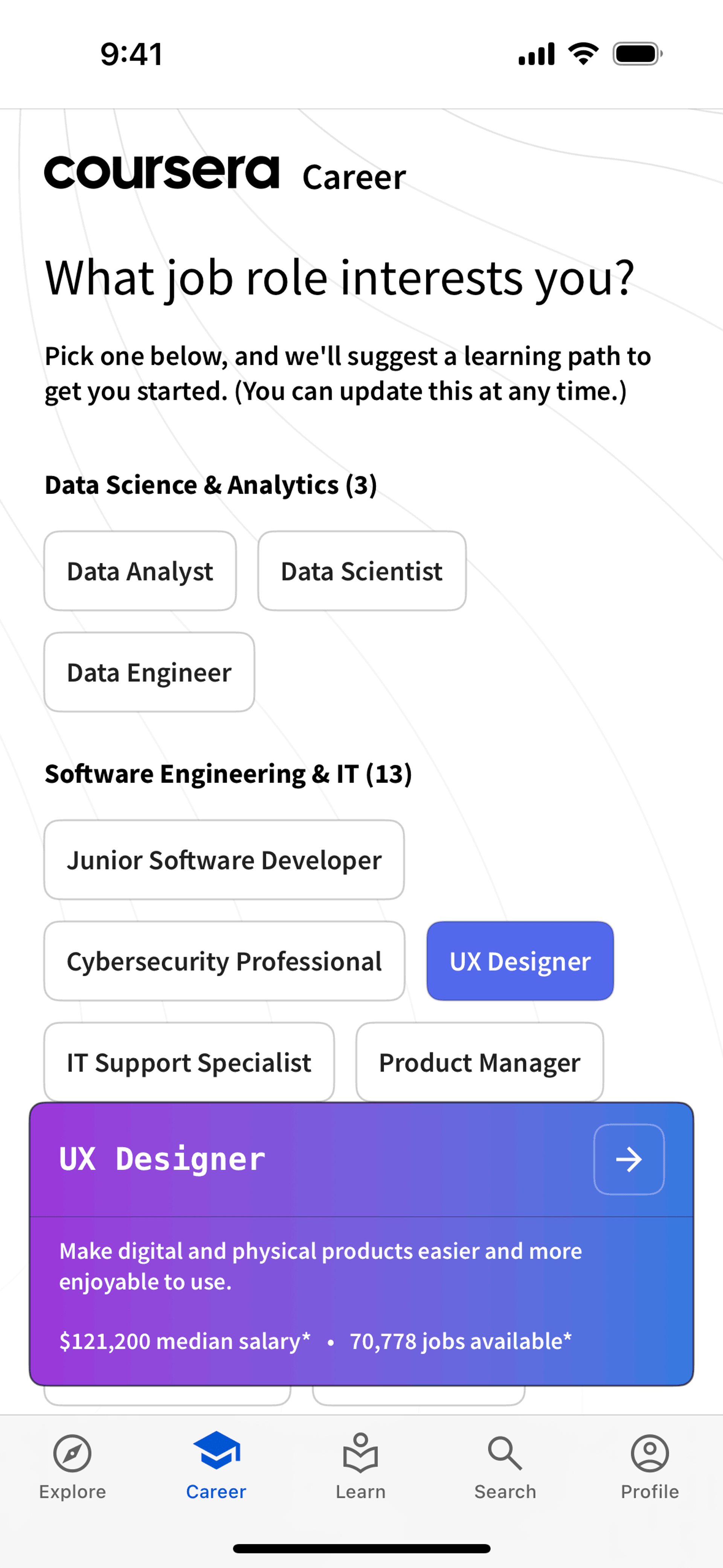 Coursera iOS Education interface screenshot 6