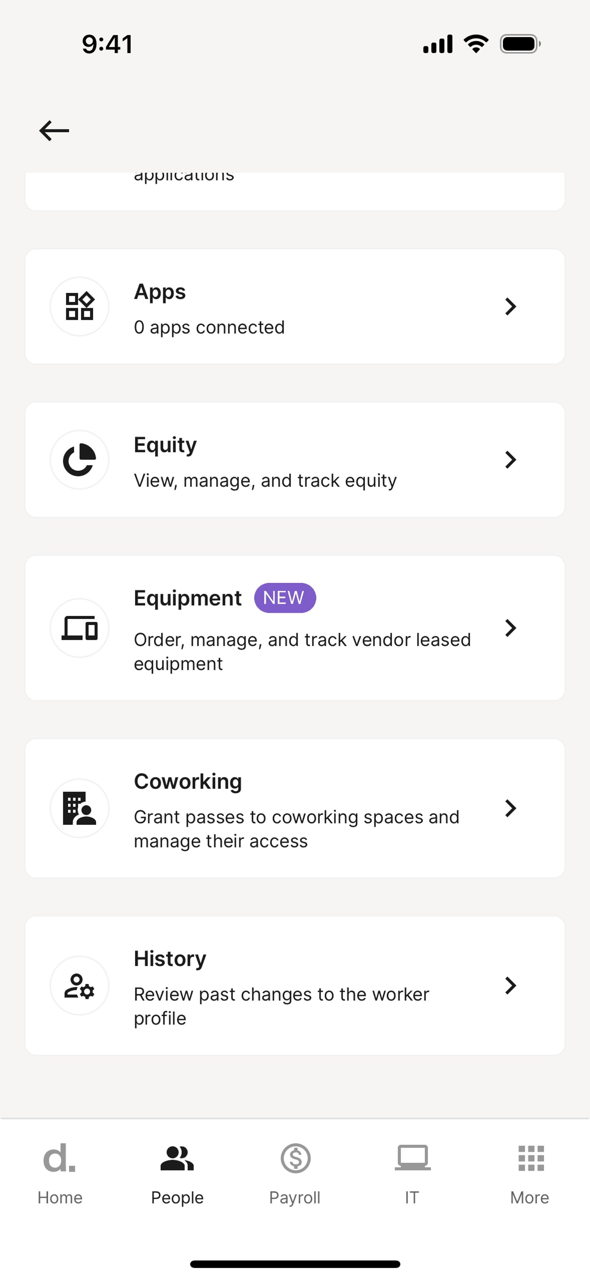Deel iOS Business interface screenshot 2