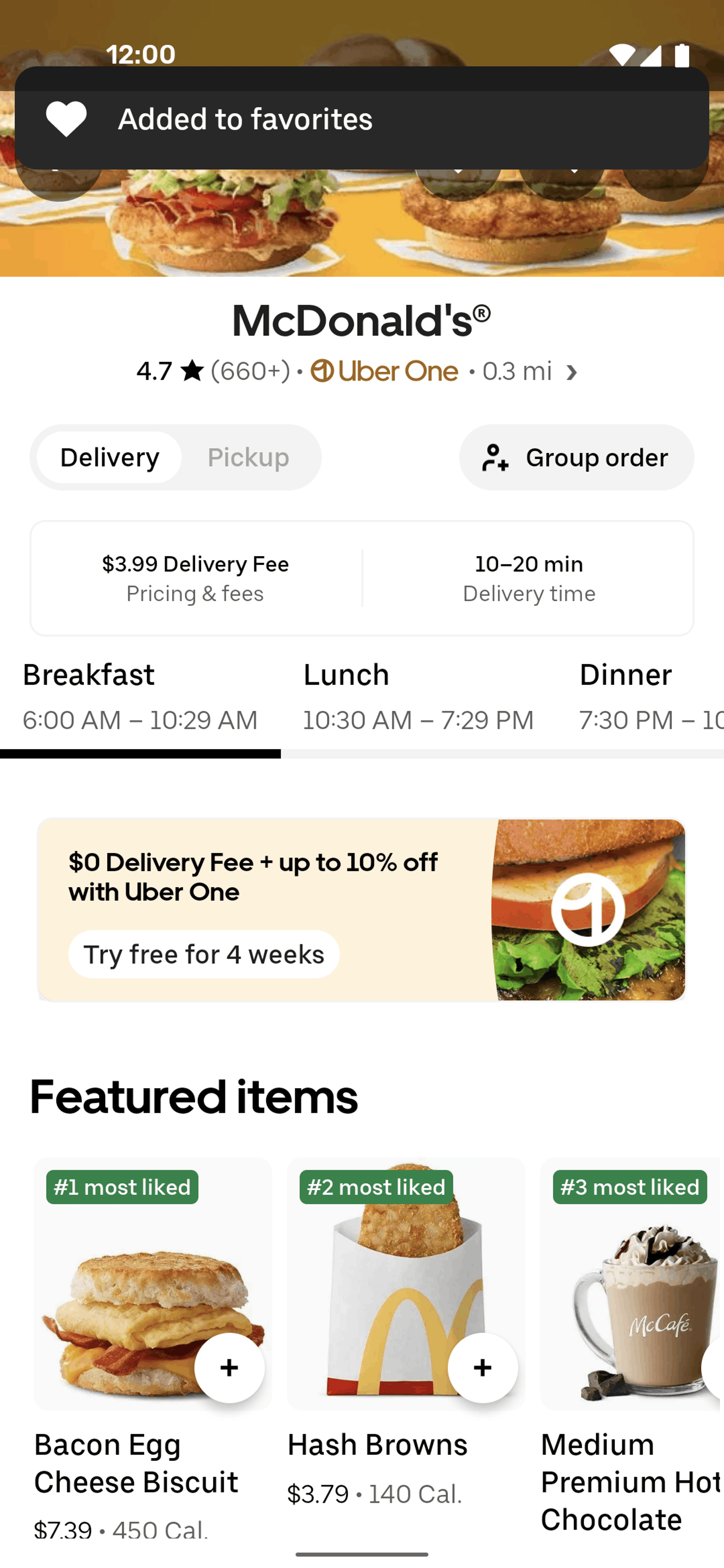 Uber Eats Android Food & Drink interface screenshot 11