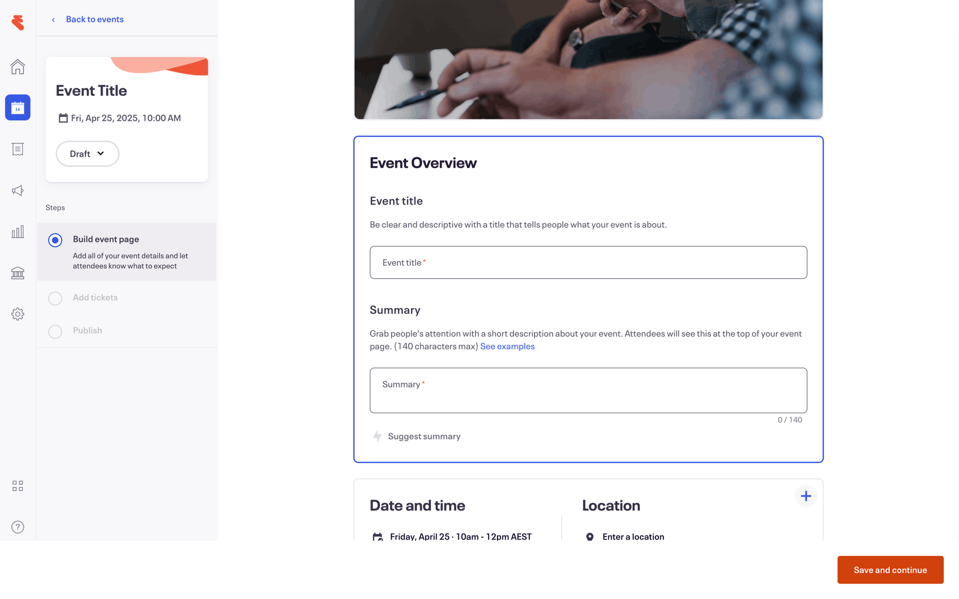 Eventbrite Web Entertainment interface screenshot 10