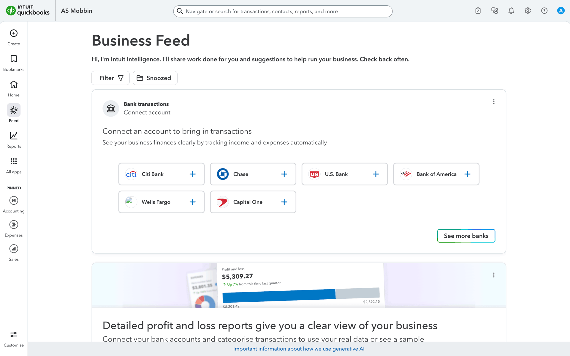 QuickBooks Web accounting interface screenshot 3