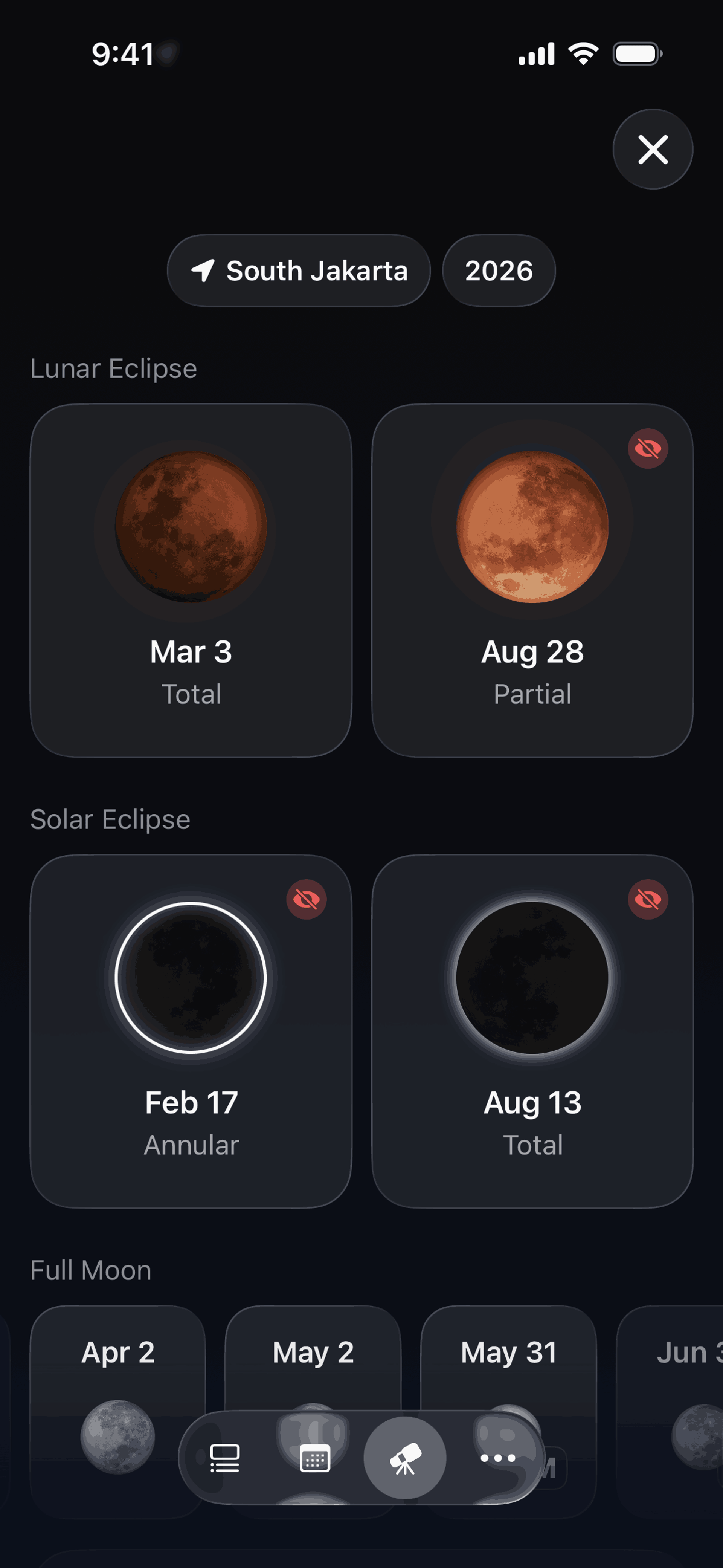 Moonlitt iOS night interface screenshot 15