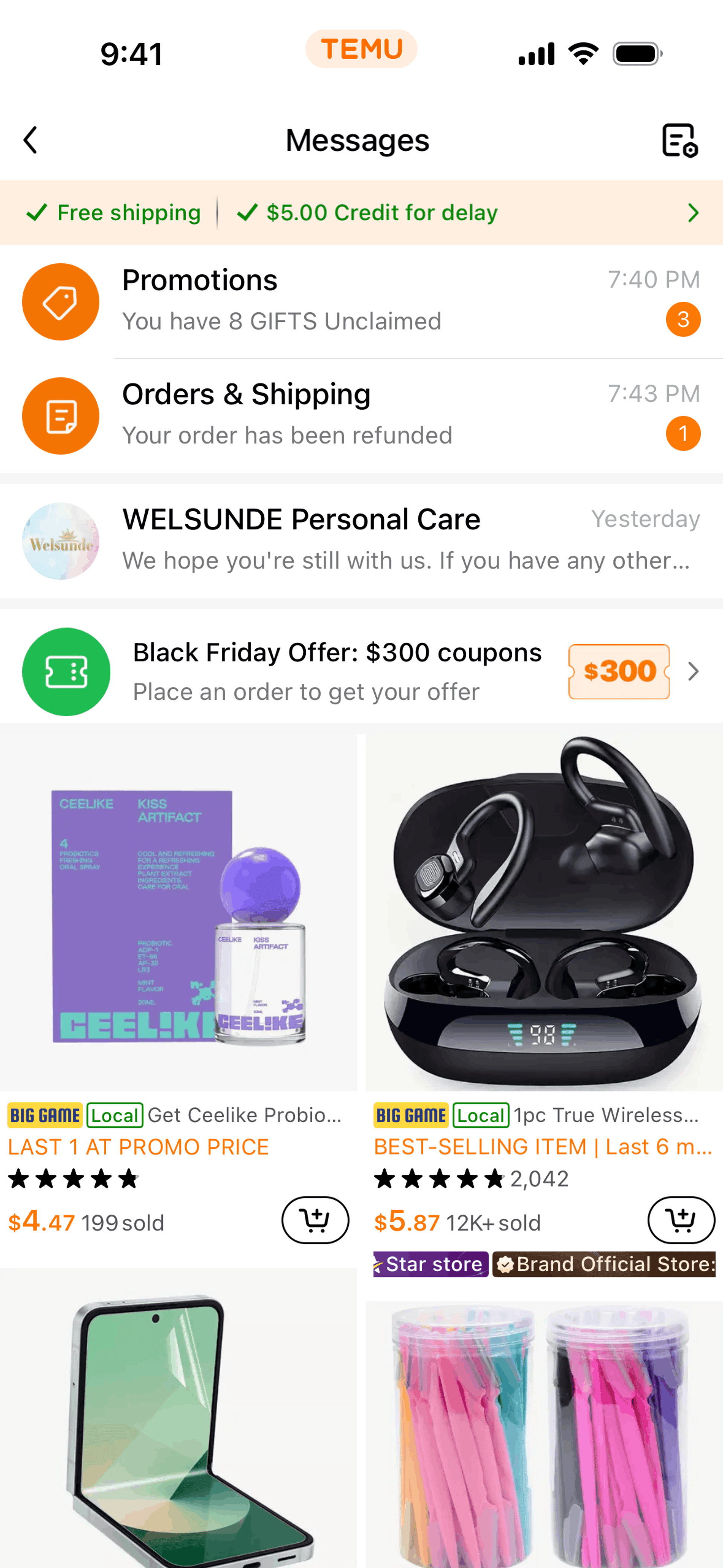 Temu iOS Shopping interface screenshot 15