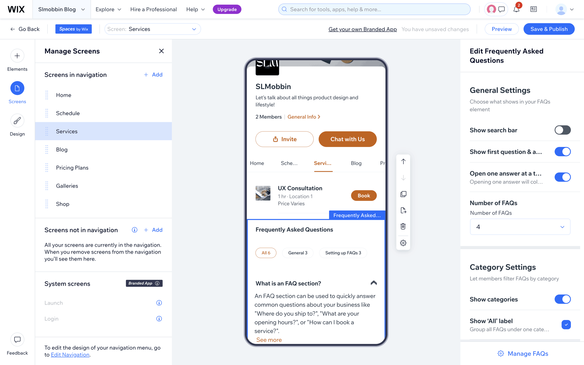 Wix Web Business interface screenshot 5
