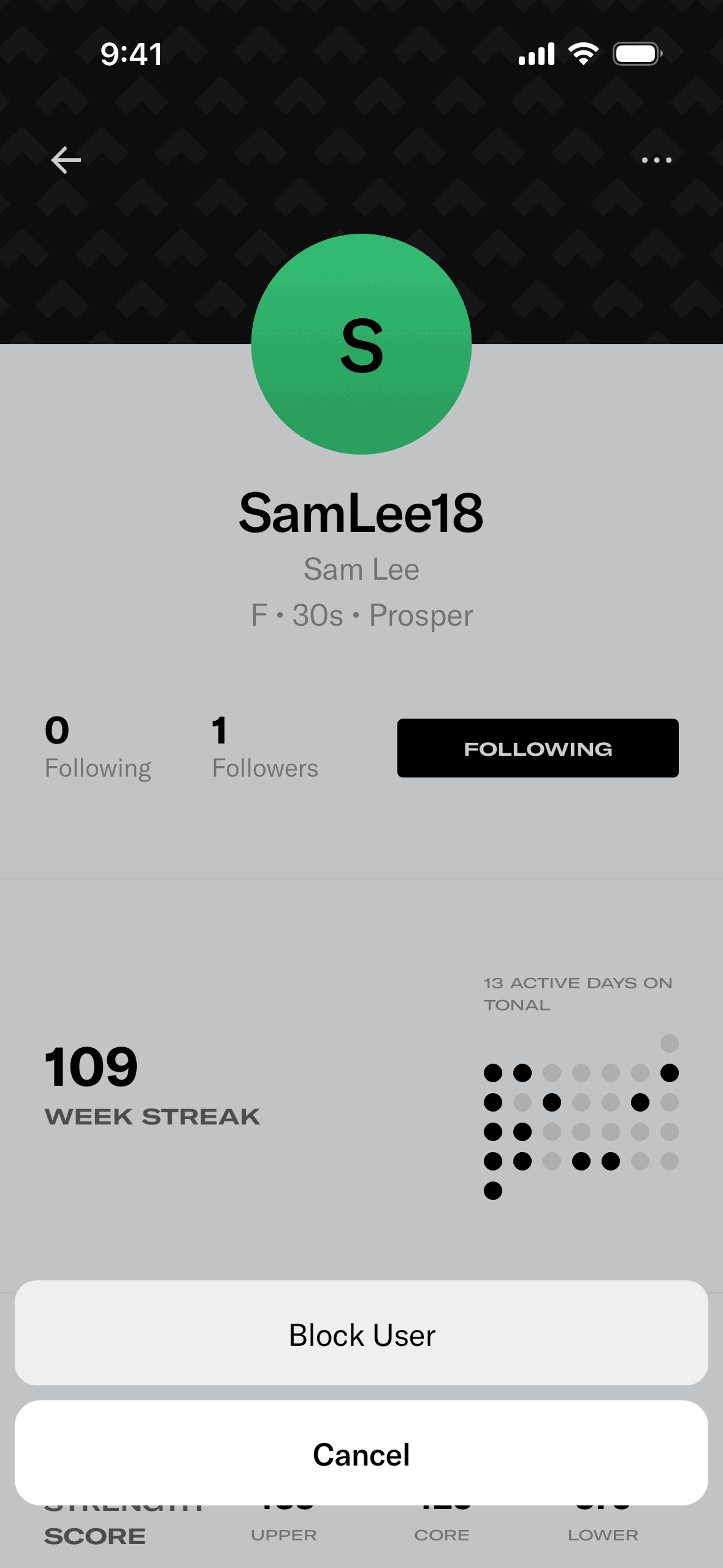 Tonal iOS strength training interface screenshot 17