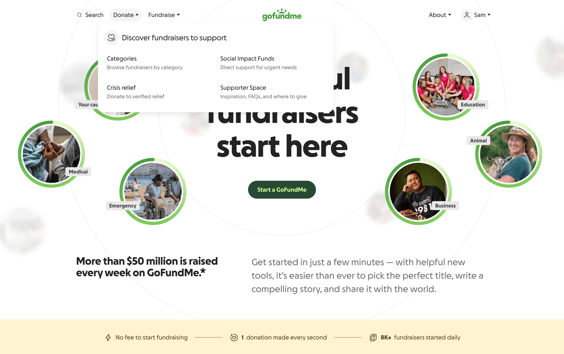 GoFundMe Web Finance interface screenshot 11