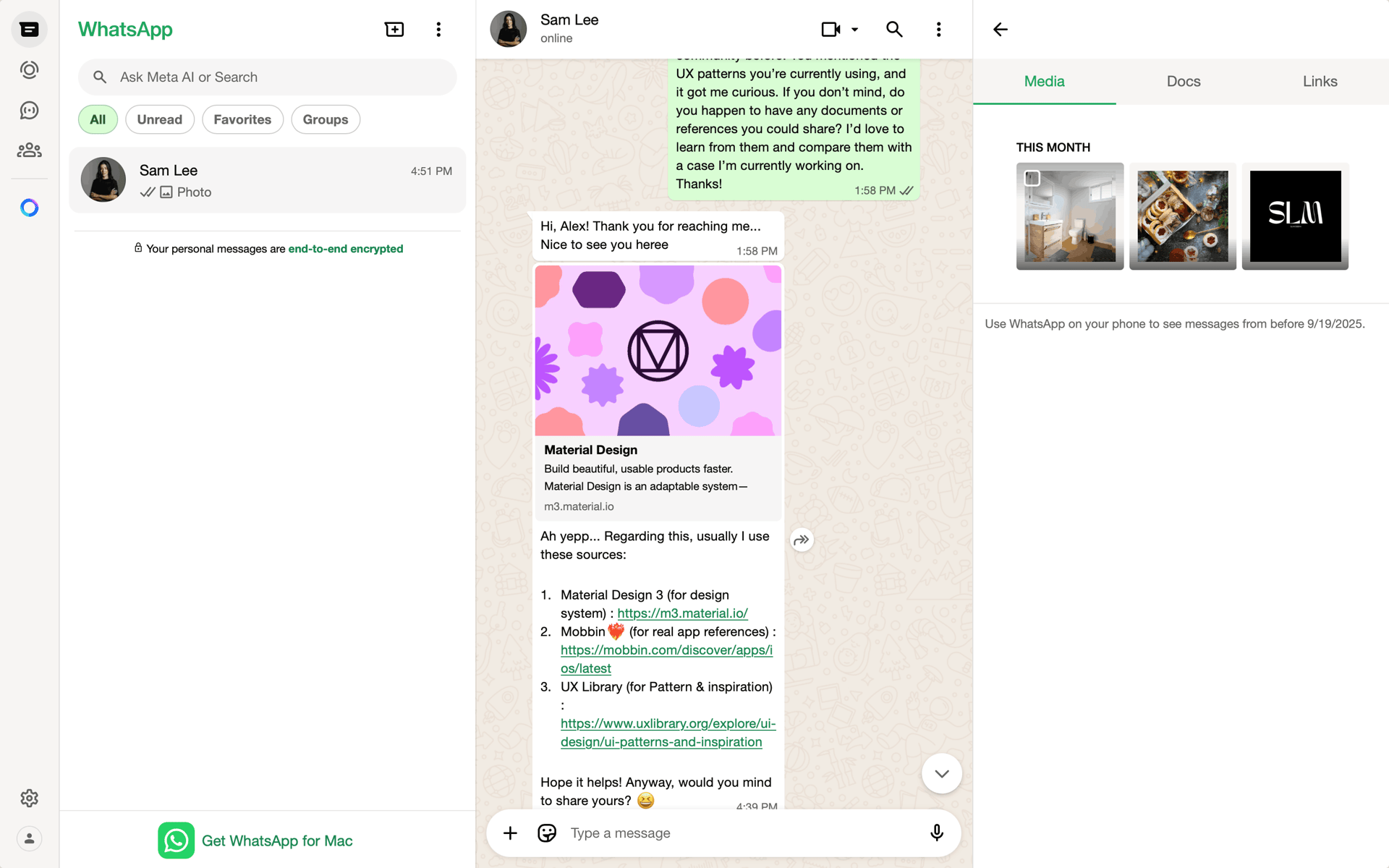 WhatsApp Web Social Networking interface screenshot 16