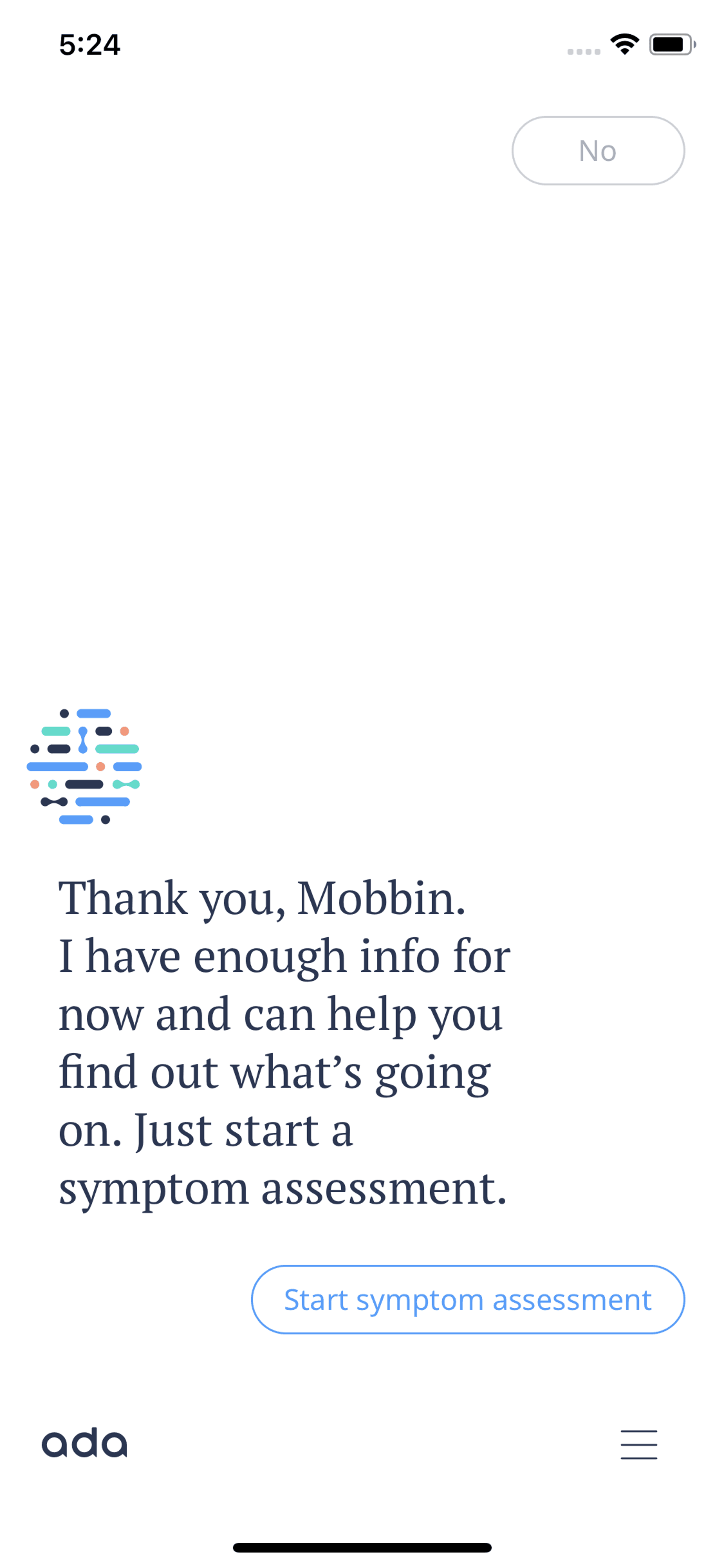 Ada iOS Health & Fitness interface screenshot 24