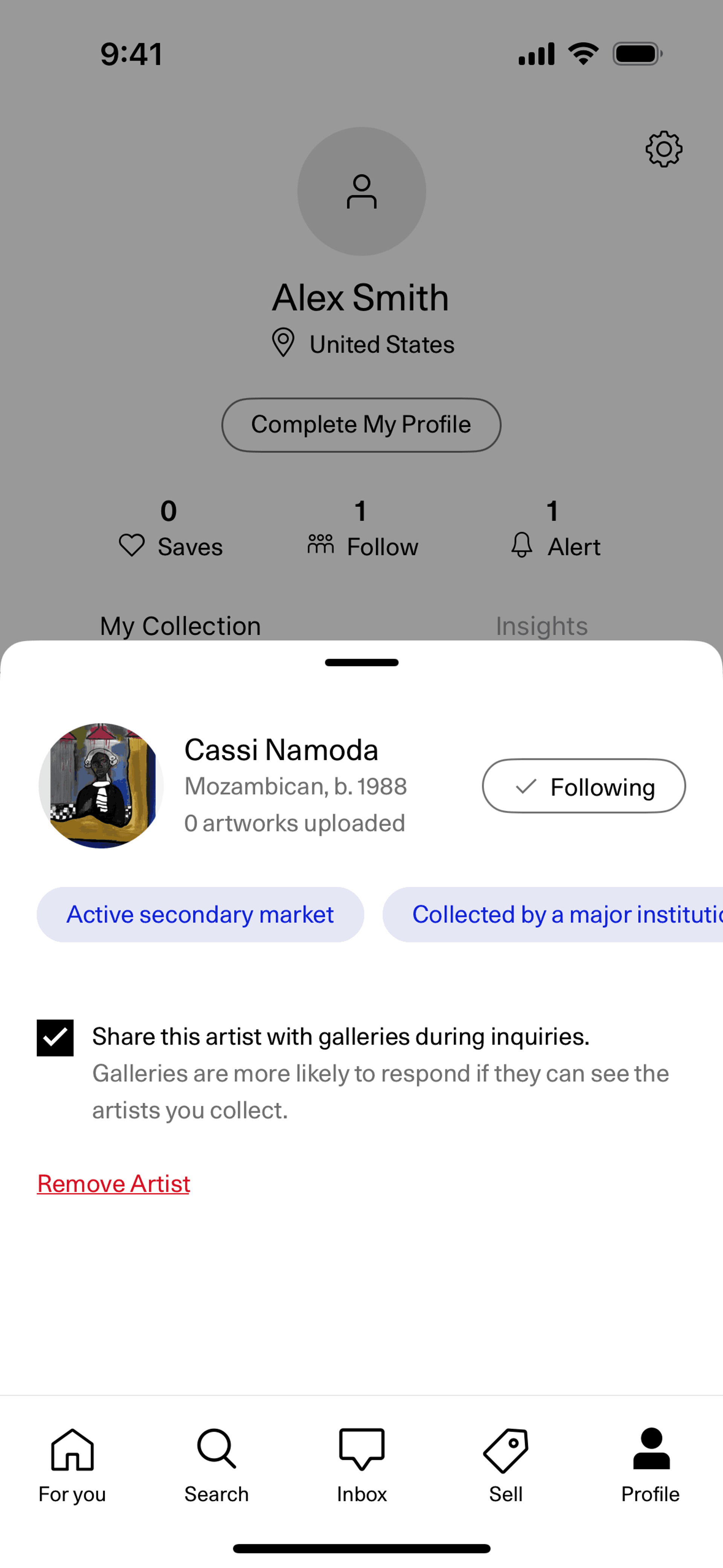 Artsy iOS Shopping interface screenshot 19