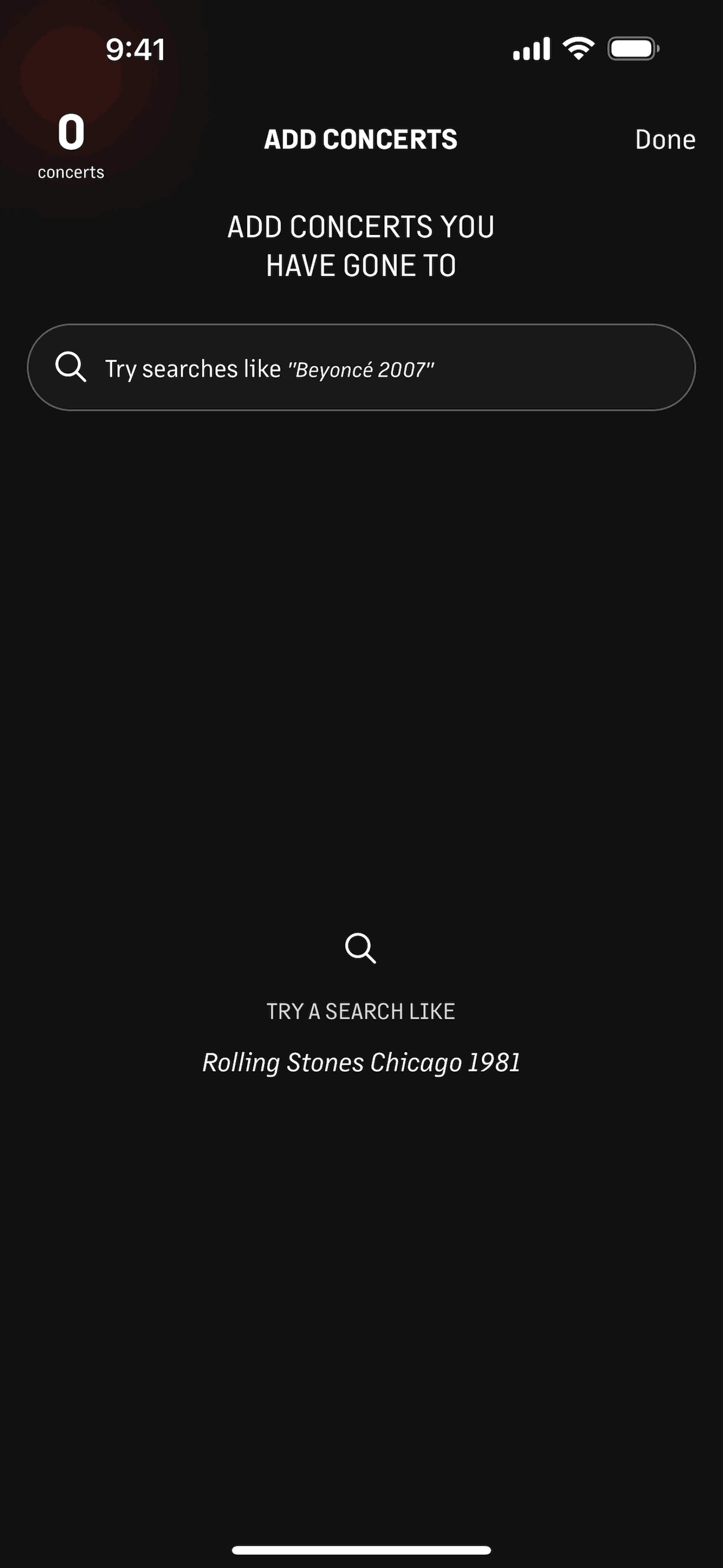 Live Nation iOS Music & Audio interface screenshot 24