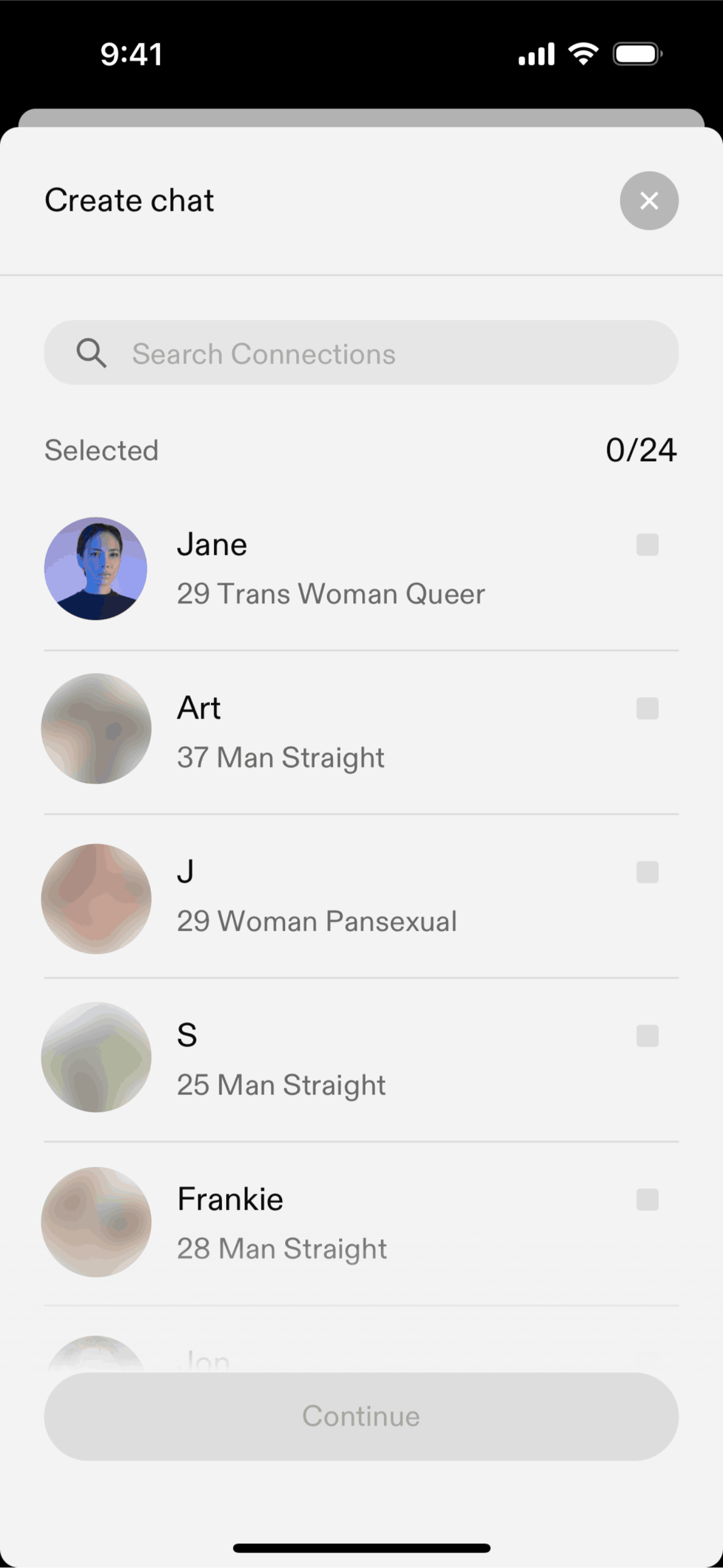 Feeld iOS Communication interface screenshot 6
