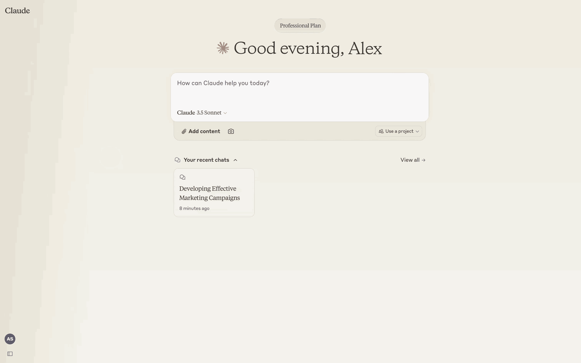 Claude Web AI interface screenshot 17