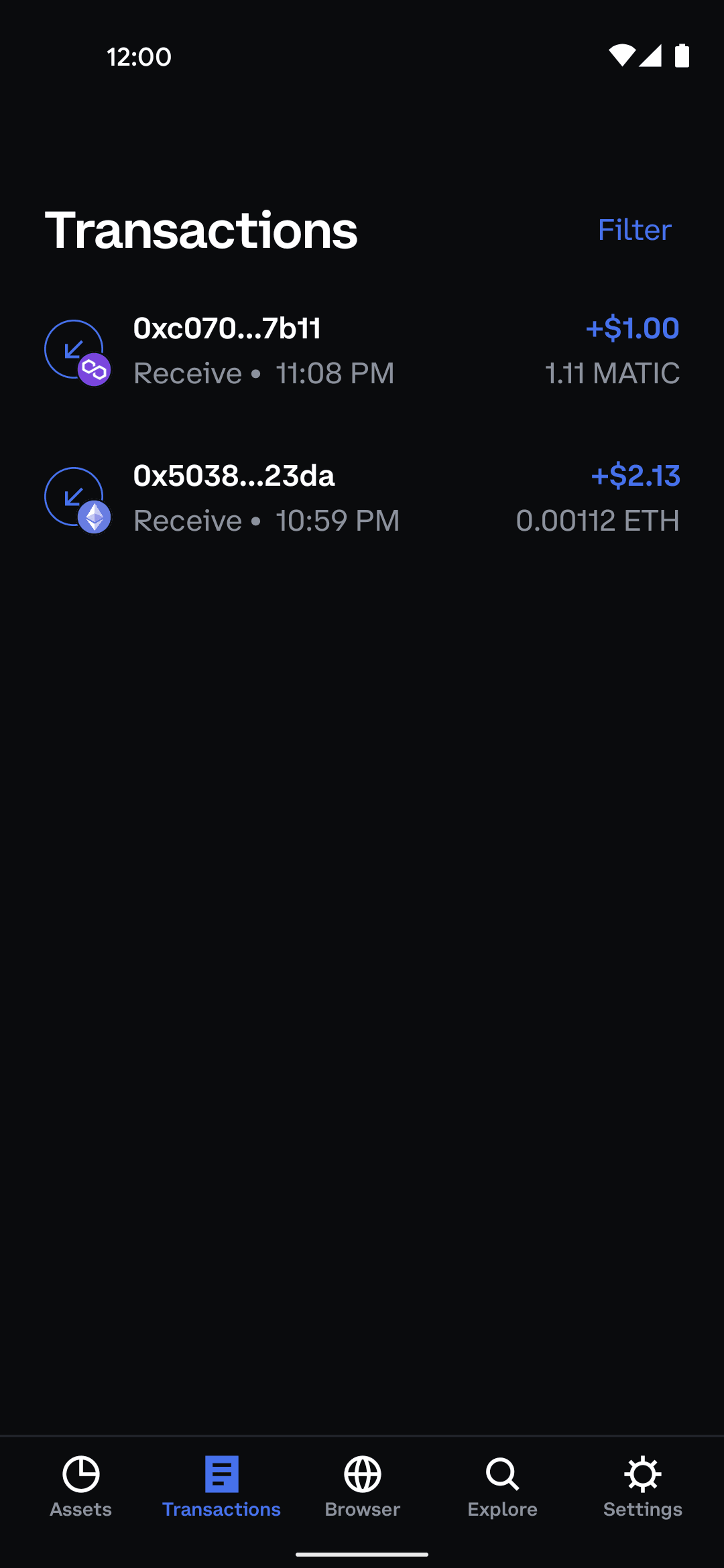 Coinbase Wallet Android Finance interface screenshot 14