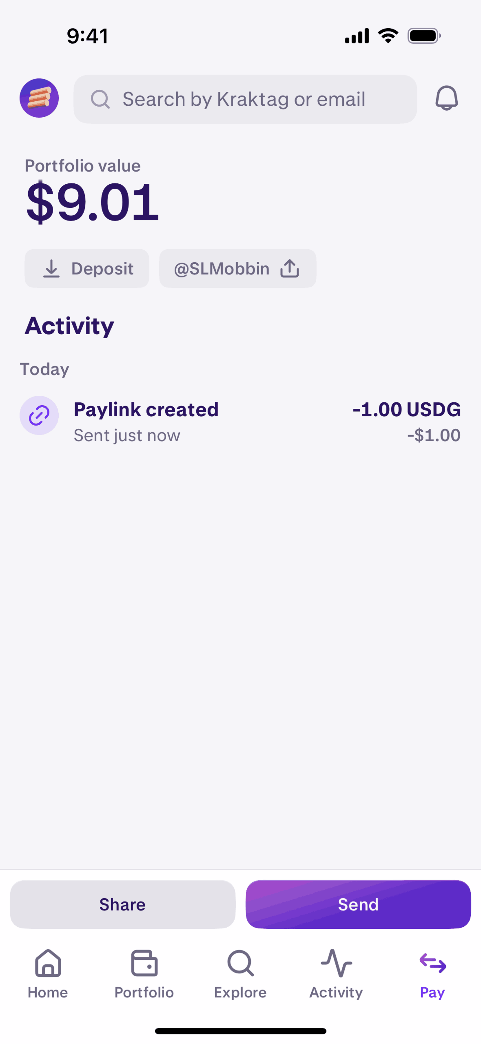 Kraken iOS Finance interface screenshot 3