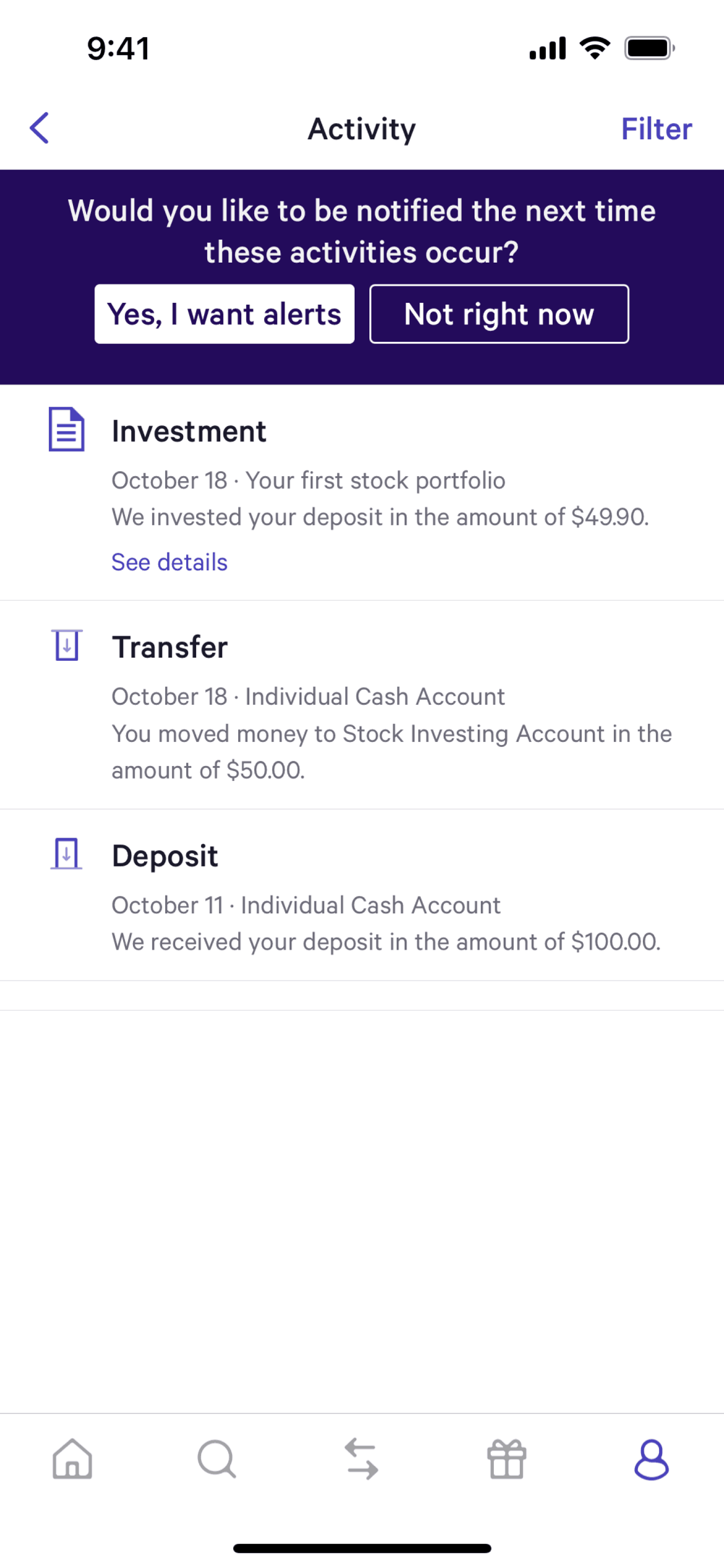 Wealthfront iOS Finance interface screenshot 11