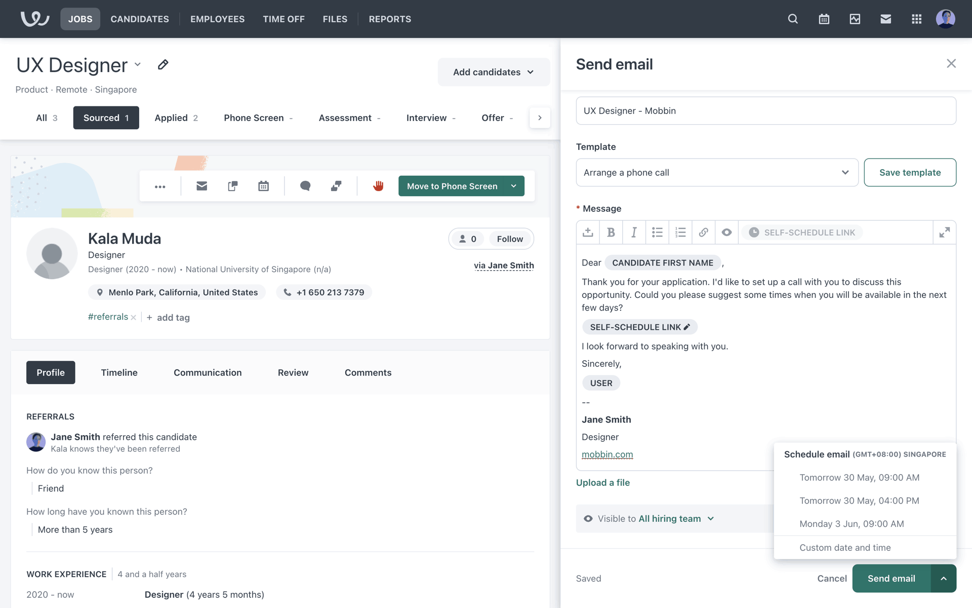 Workable Web AI interface screenshot 9