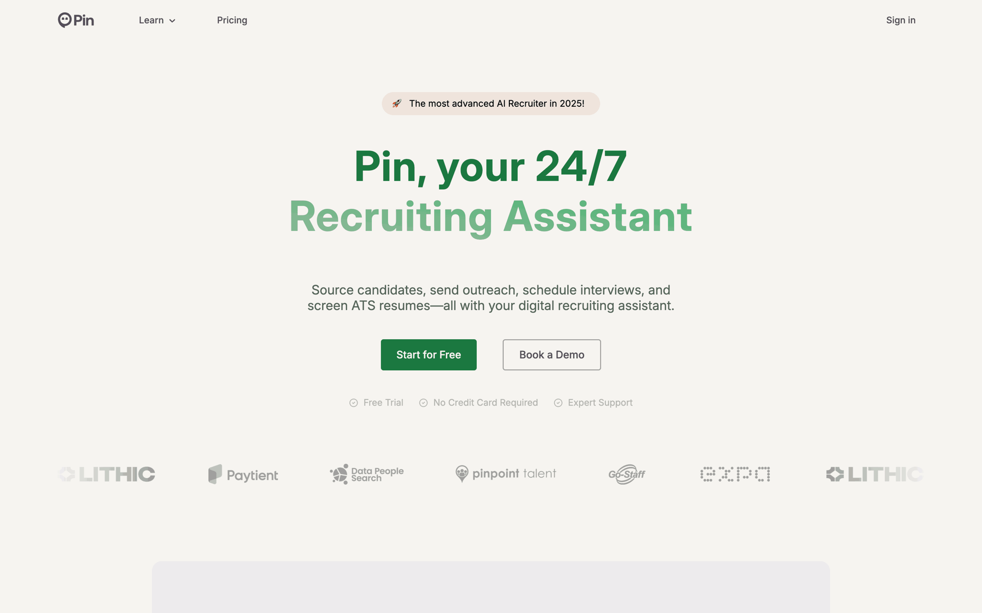 Pin Web AI interface screenshot 1