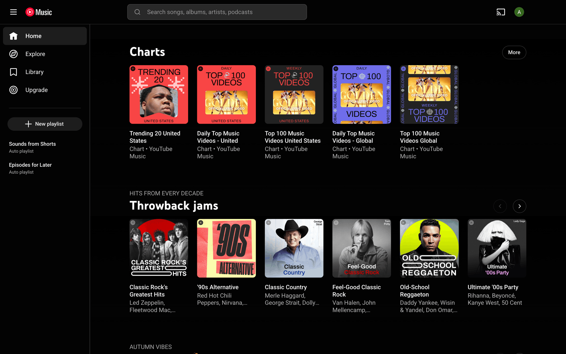 YouTube Music Web Music & Audio interface screenshot 24