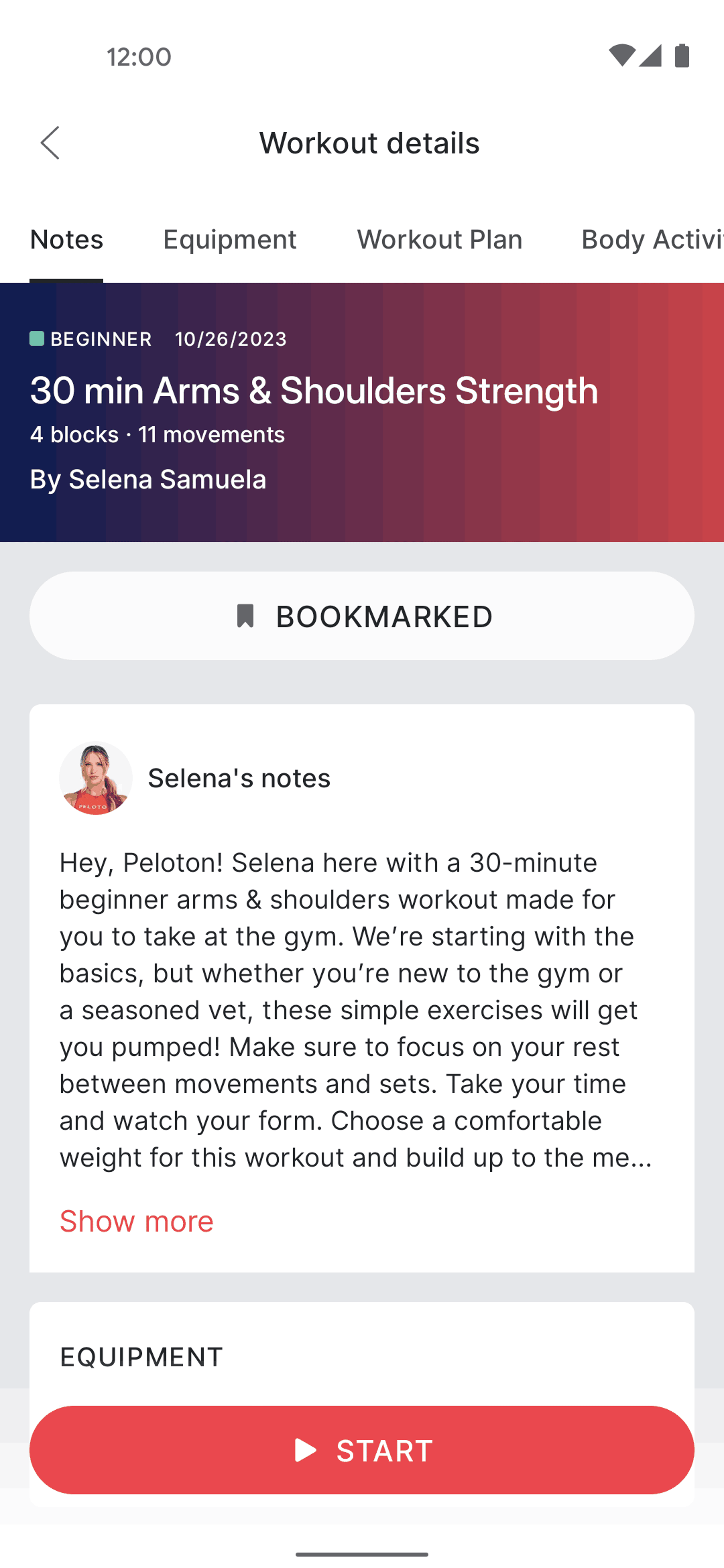 Peloton Android Health & Fitness interface screenshot 3