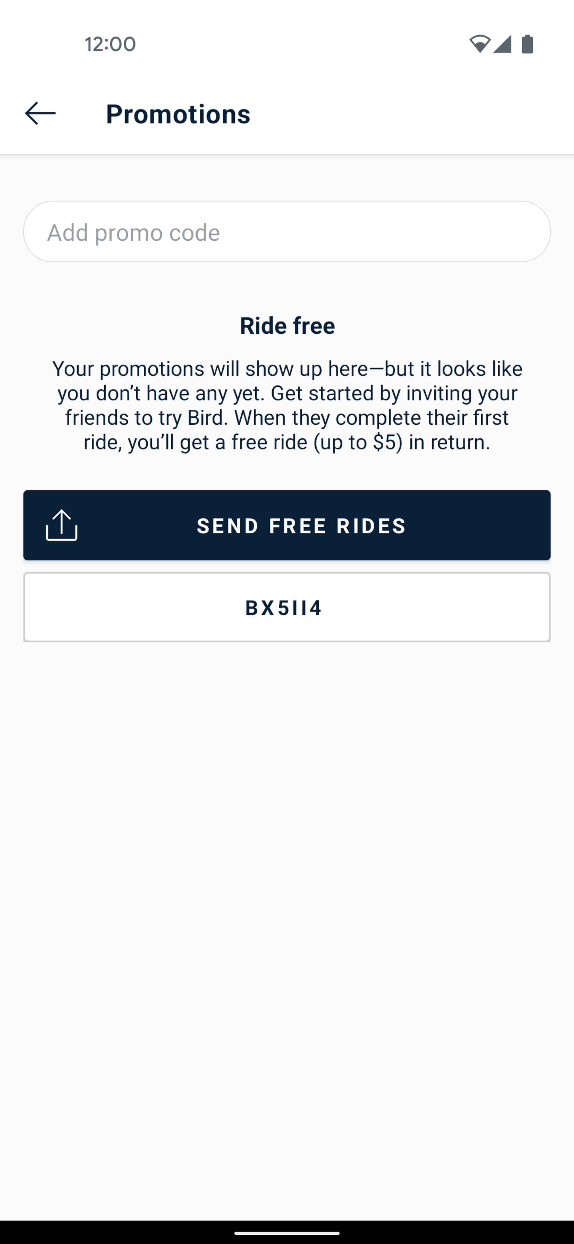 Bird Android Travel & Transportation interface screenshot 19