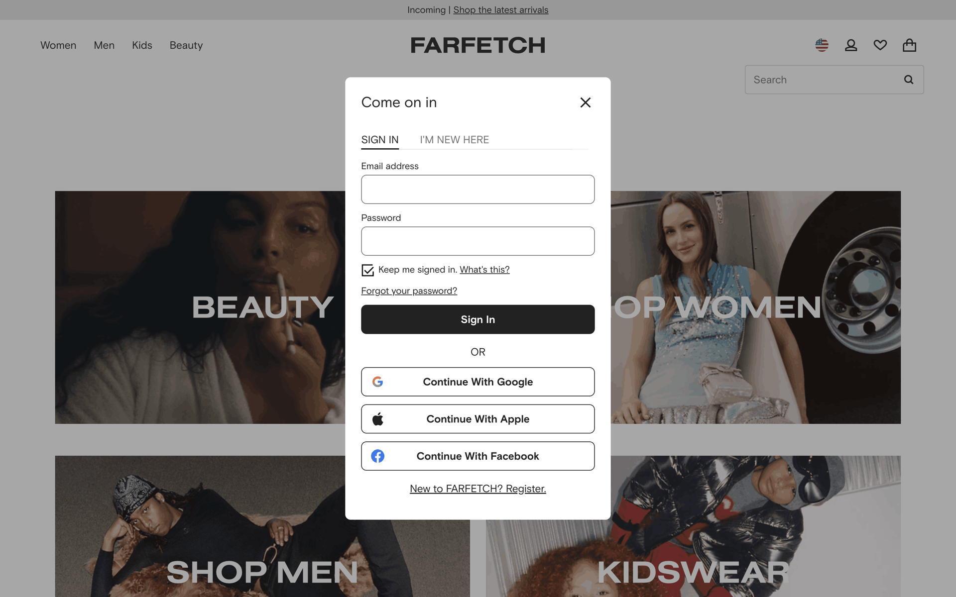 FARFETCH Web Shopping interface screenshot 3