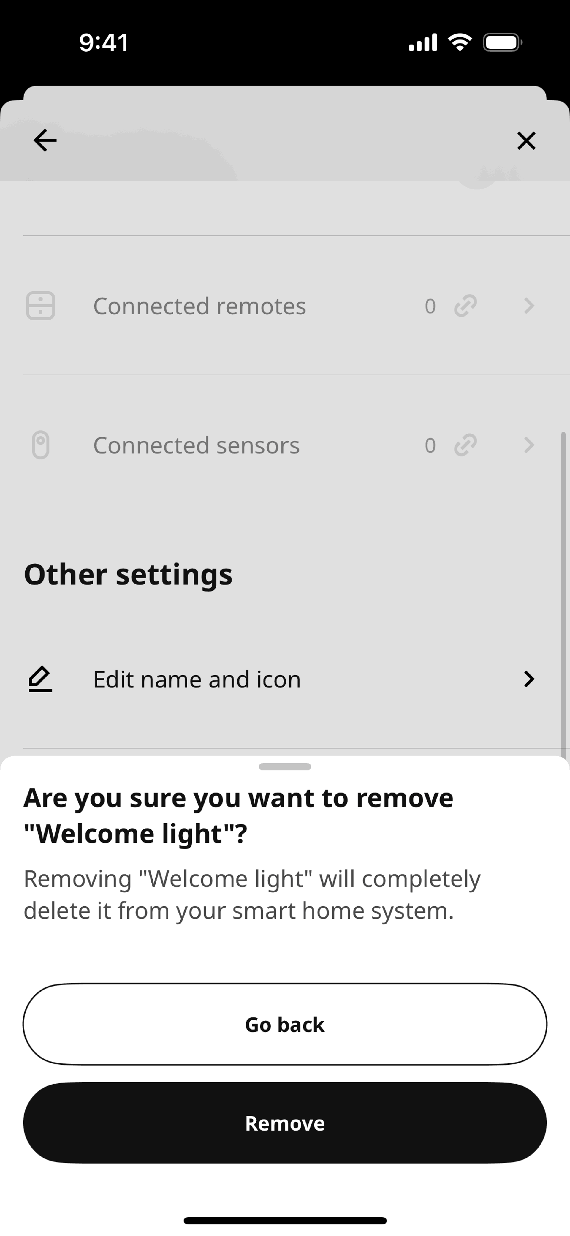 IKEA Home smart iOS Utilities interface screenshot 3