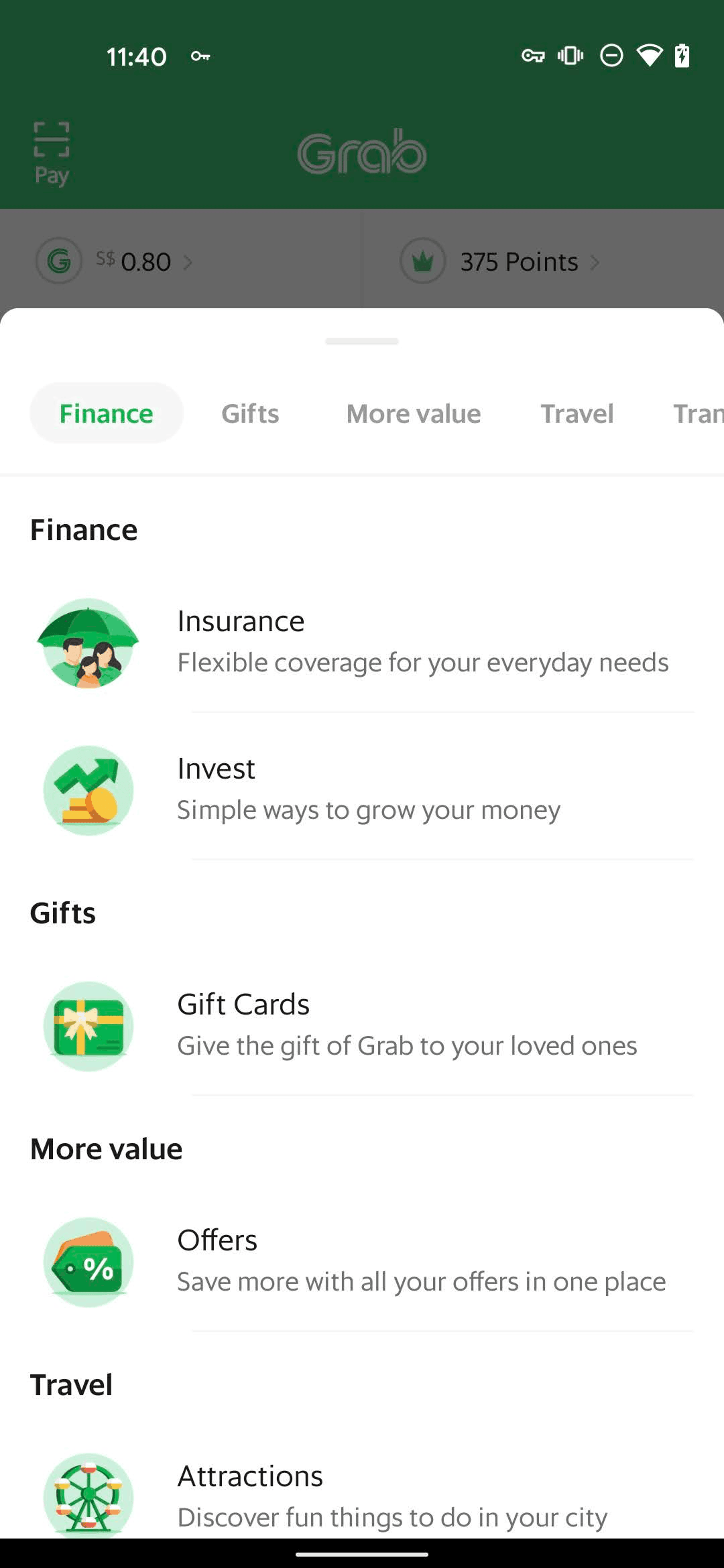 Grab Android Finance interface screenshot 21