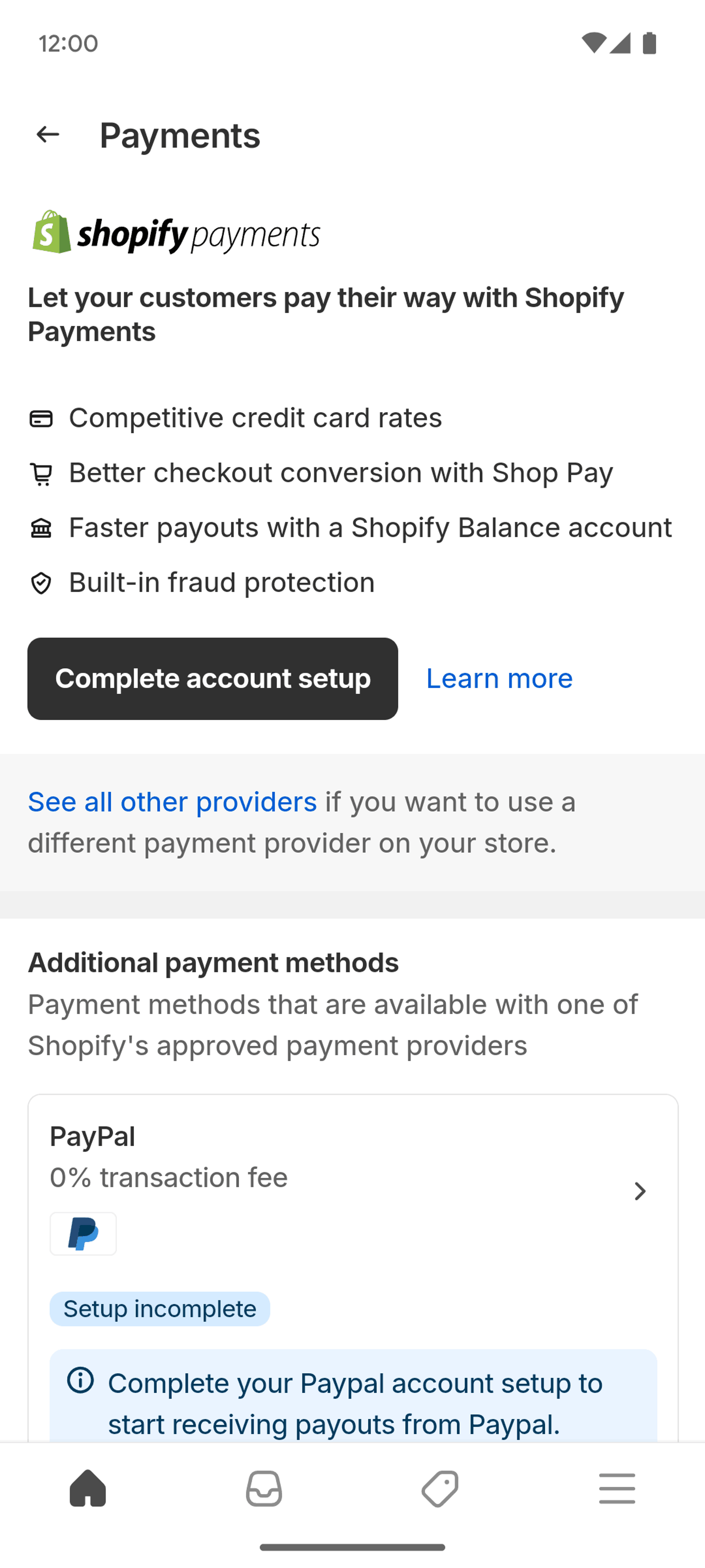 Shopify Android Business interface screenshot 3