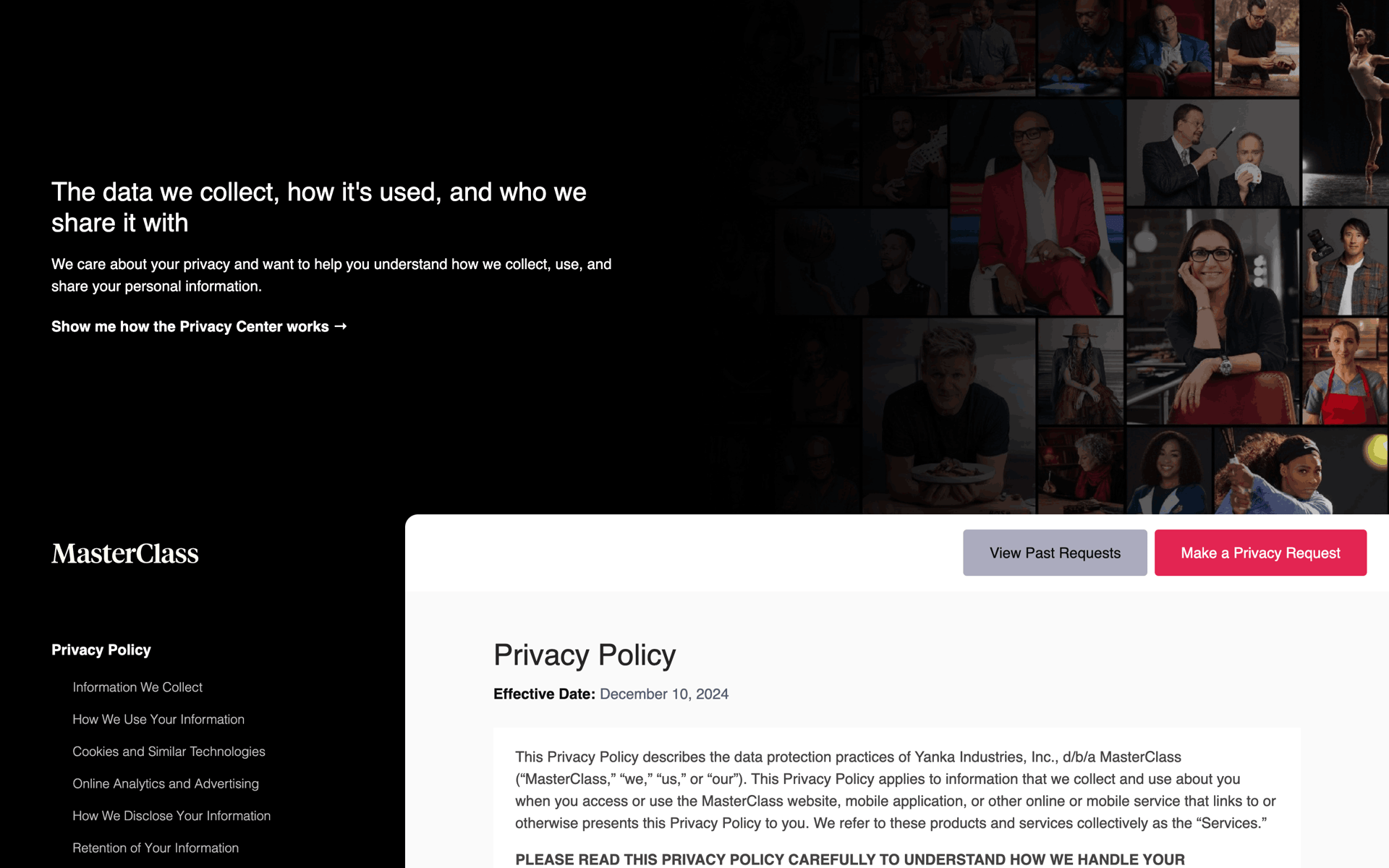 MasterClass Web Business interface screenshot 16