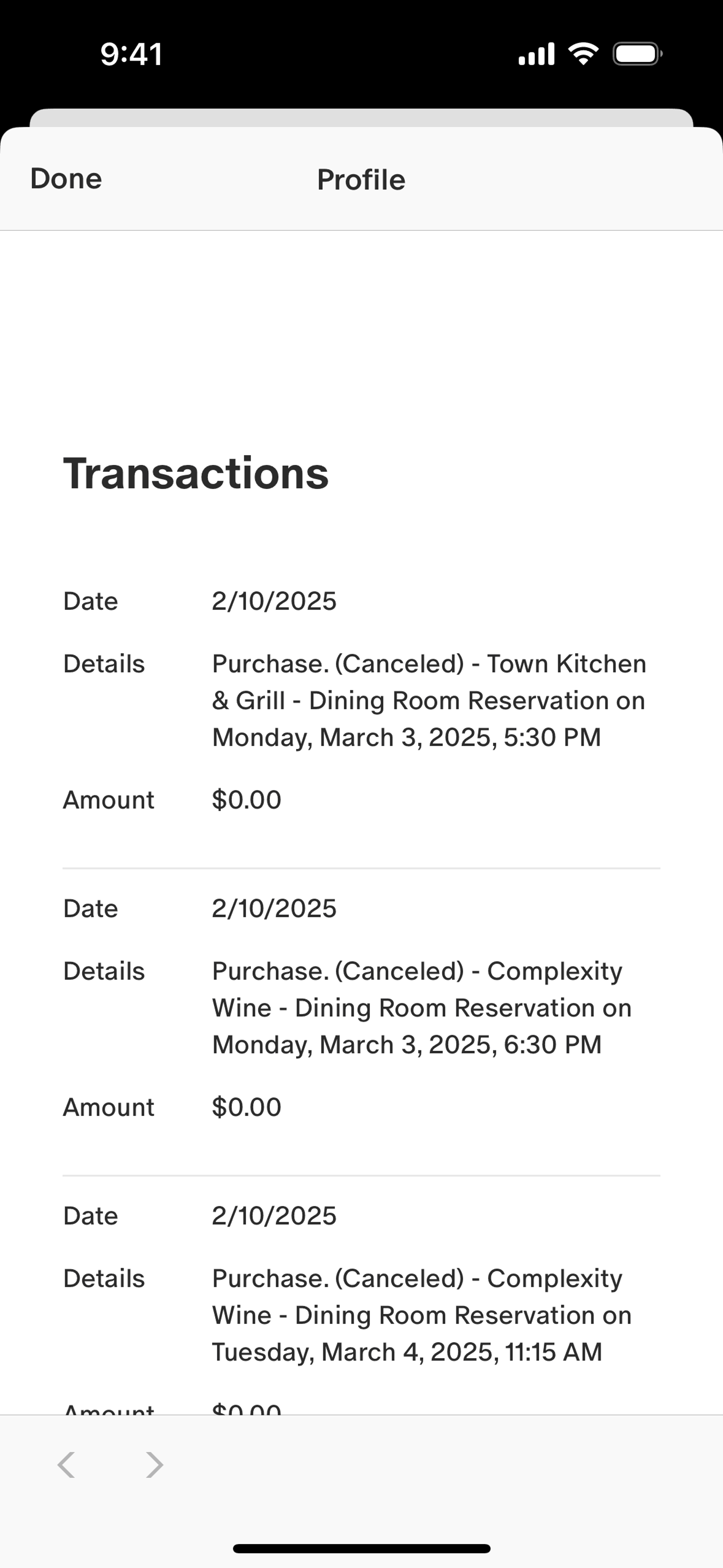 Tock iOS Food & Drink interface screenshot 6