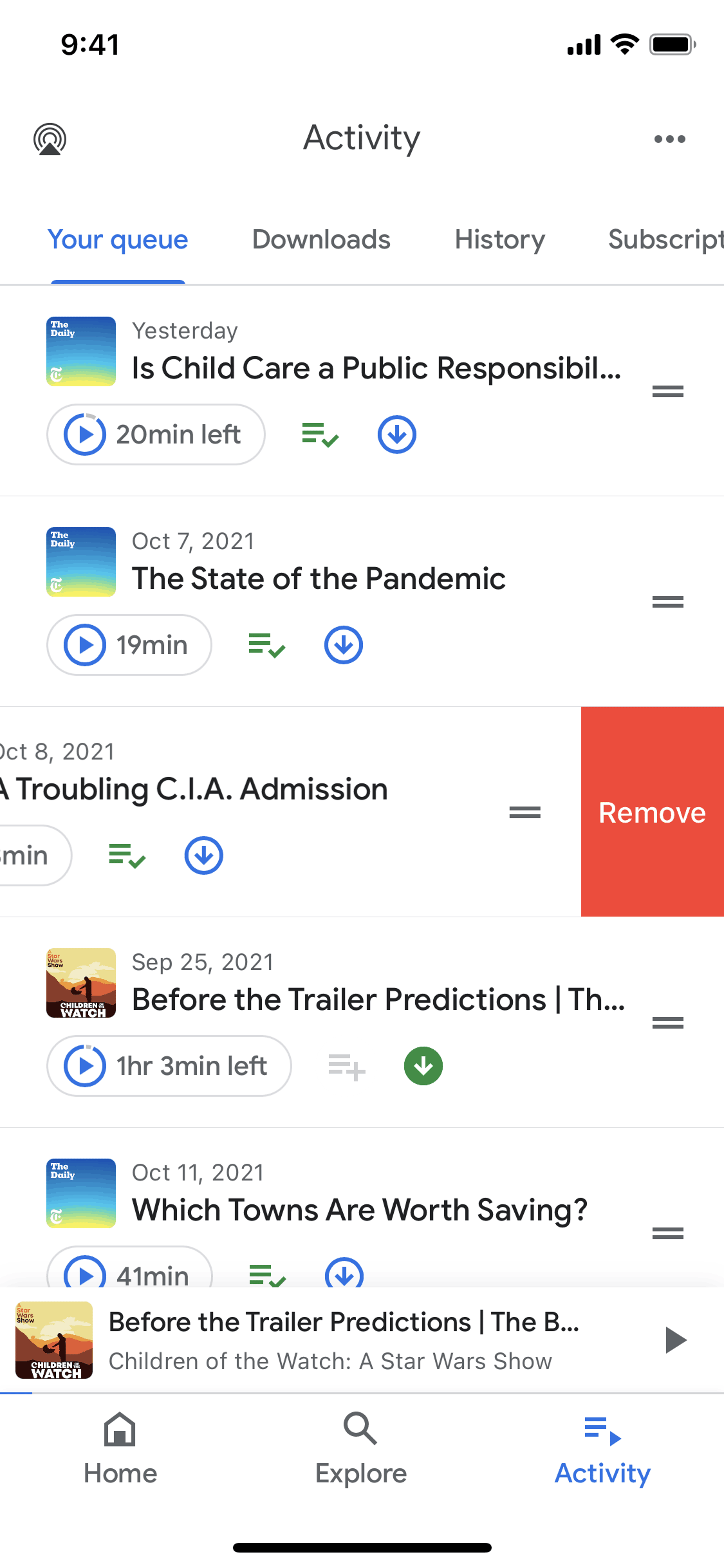 Google Podcasts iOS Entertainment interface screenshot 14